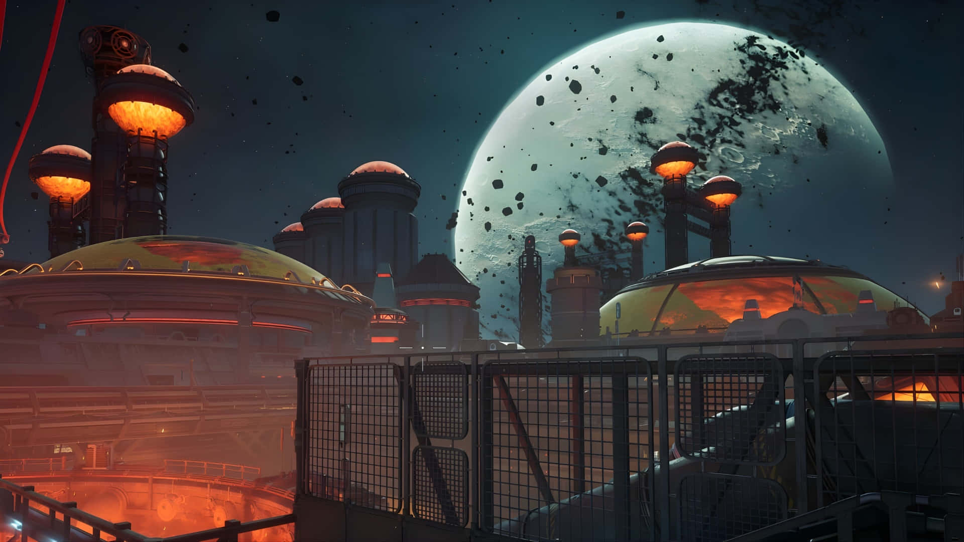 The Outer Worlds 2, space colony, glowing orange domes, Full HD Desktop Wallpaper