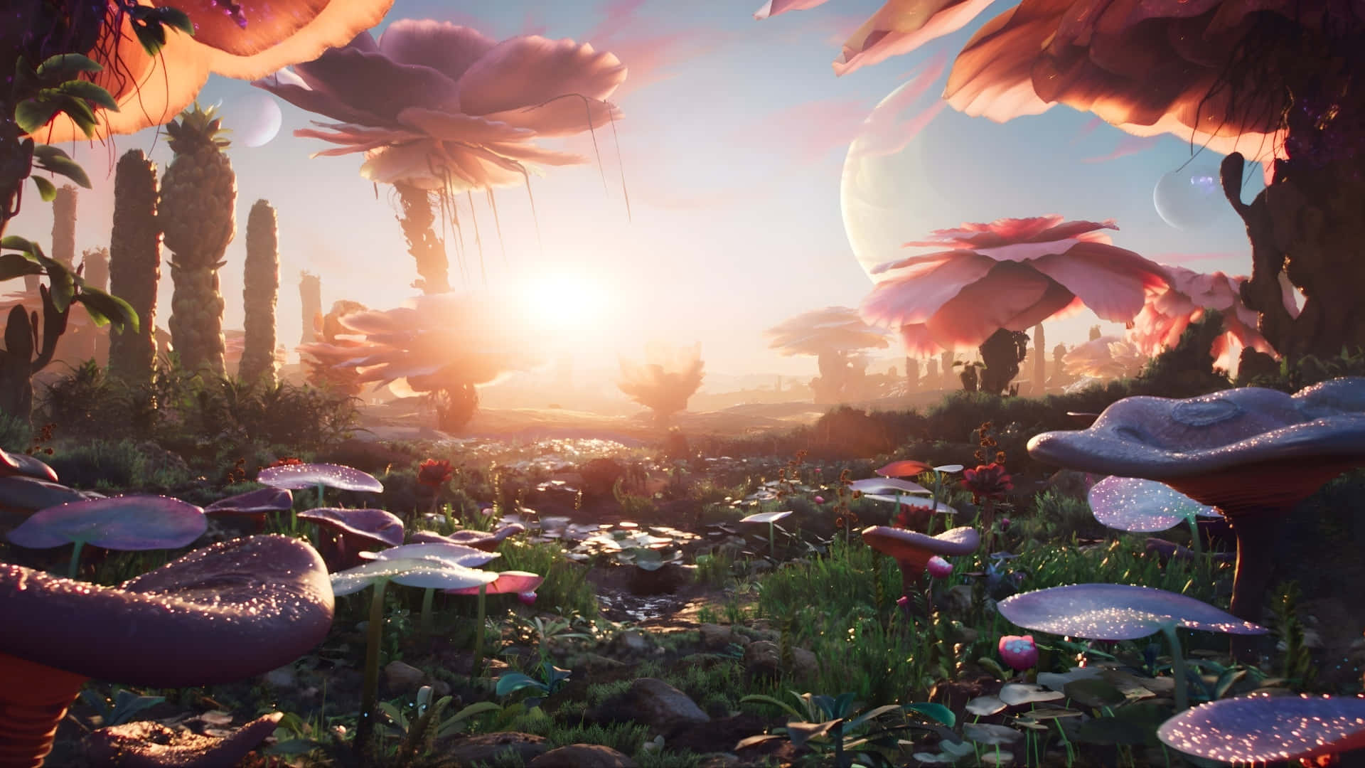 The Outer Worlds 2, alien landscape, golden sunset, Full HD Desktop Wallpaper