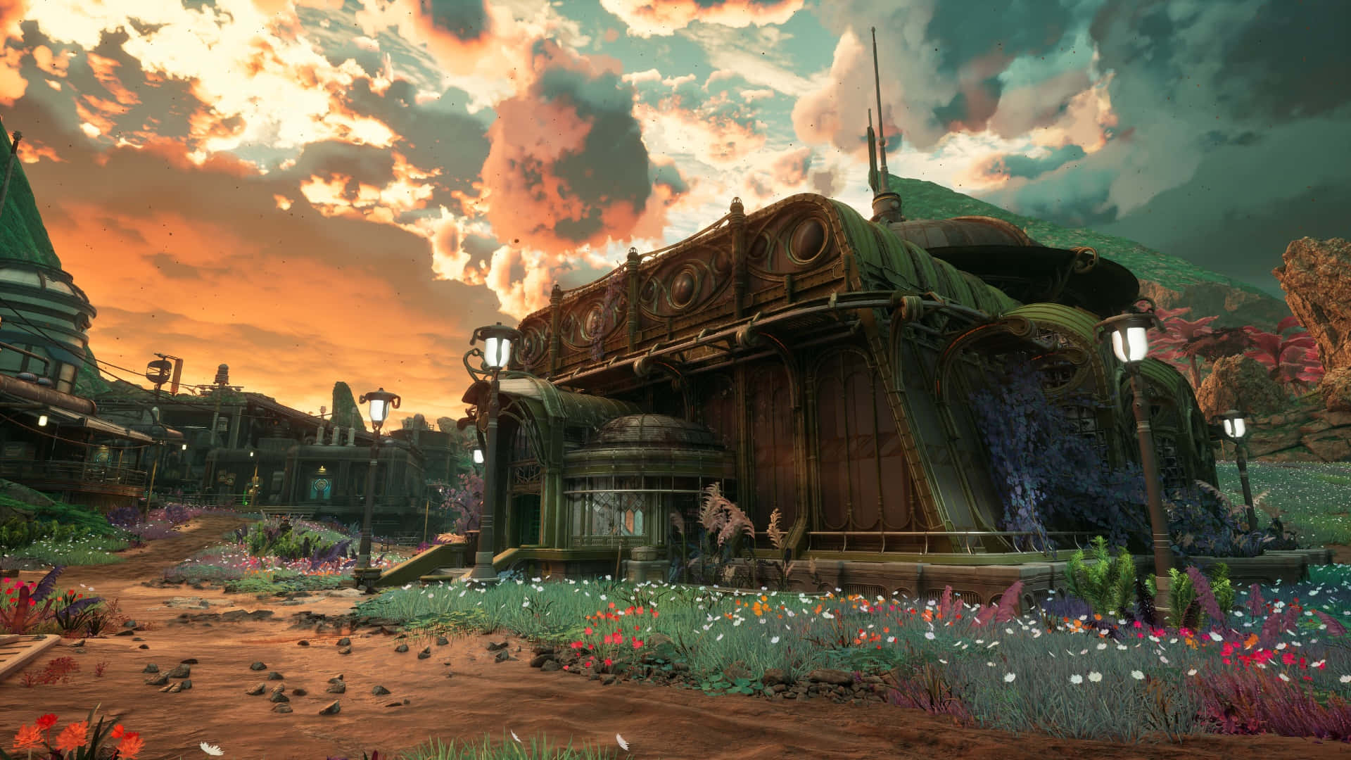 The Outer Worlds 2, steampunk building, ornate details, Full HD Desktop Wallpaper