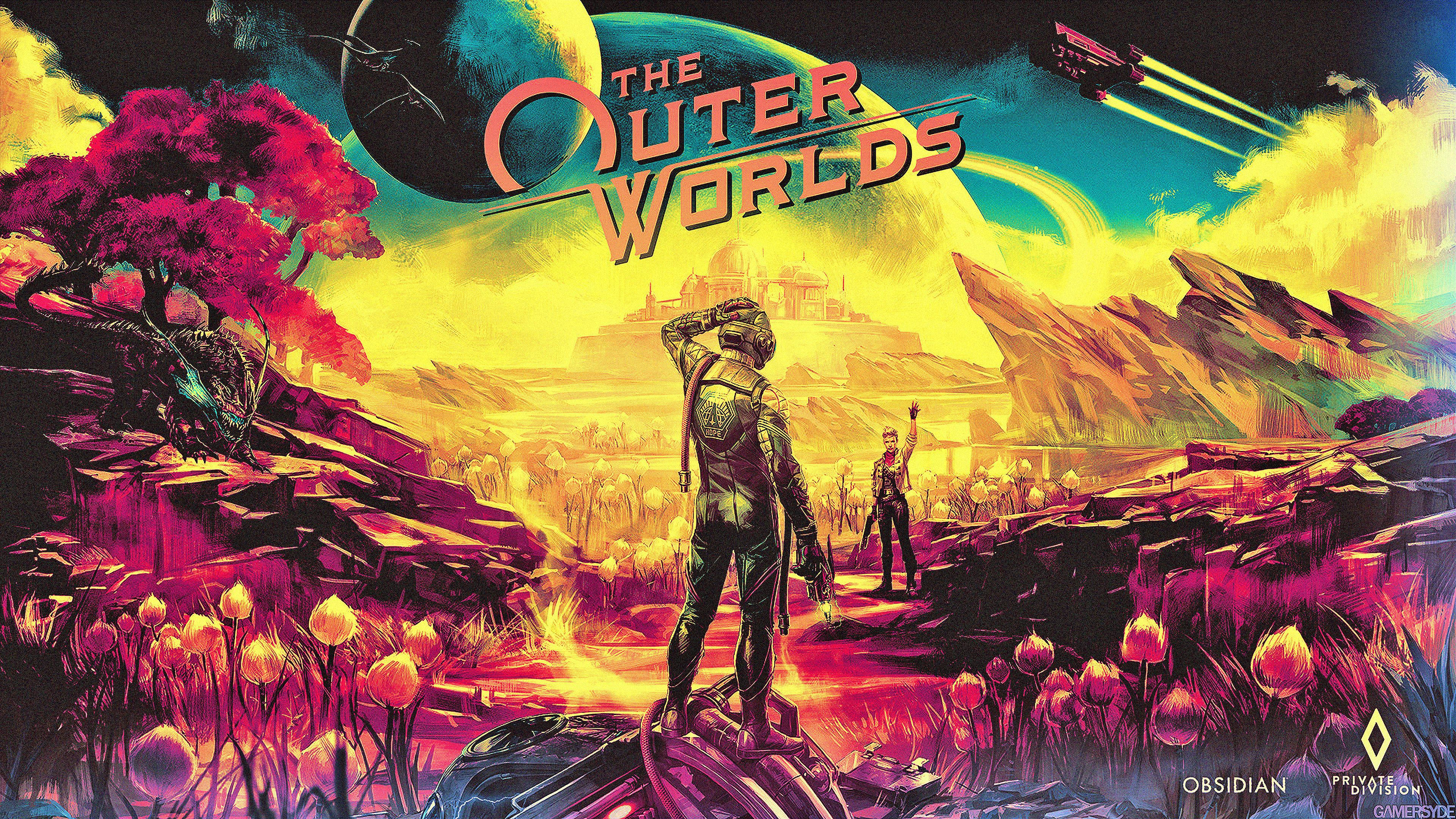 The Outer Worlds, alien planet, floating city, 4K Desktop Wallpaper