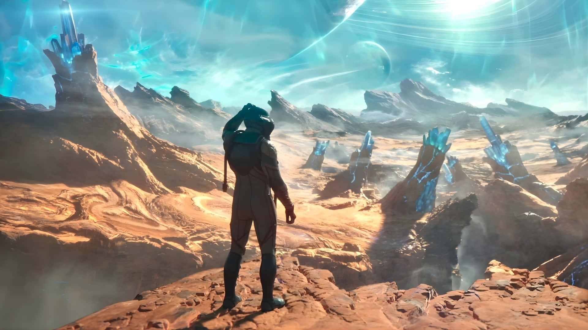 The Outer Worlds 2, astronaut, red alien planet, Full HD Desktop Wallpaper