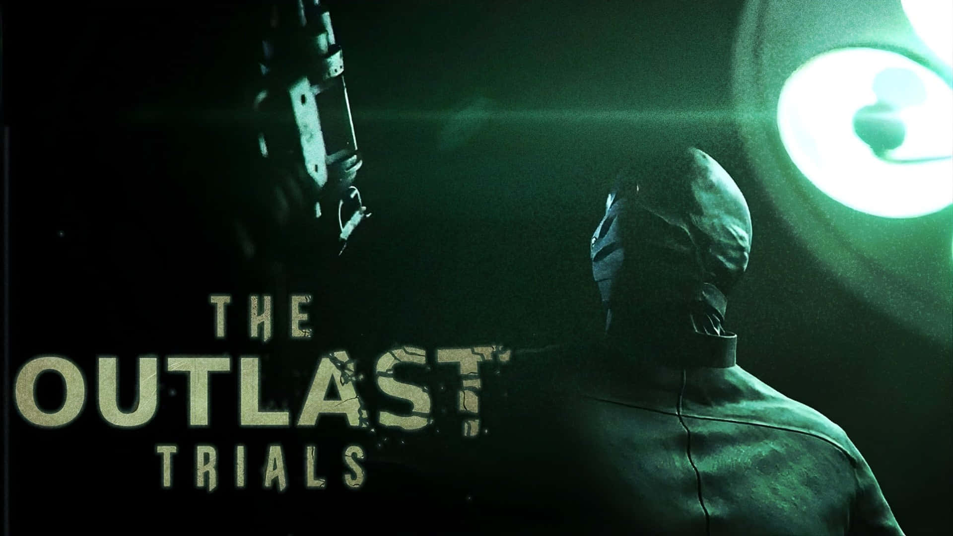 The Outlast Trials, masked figure, dark green surgical gown, Full HD Desktop Wallpaper