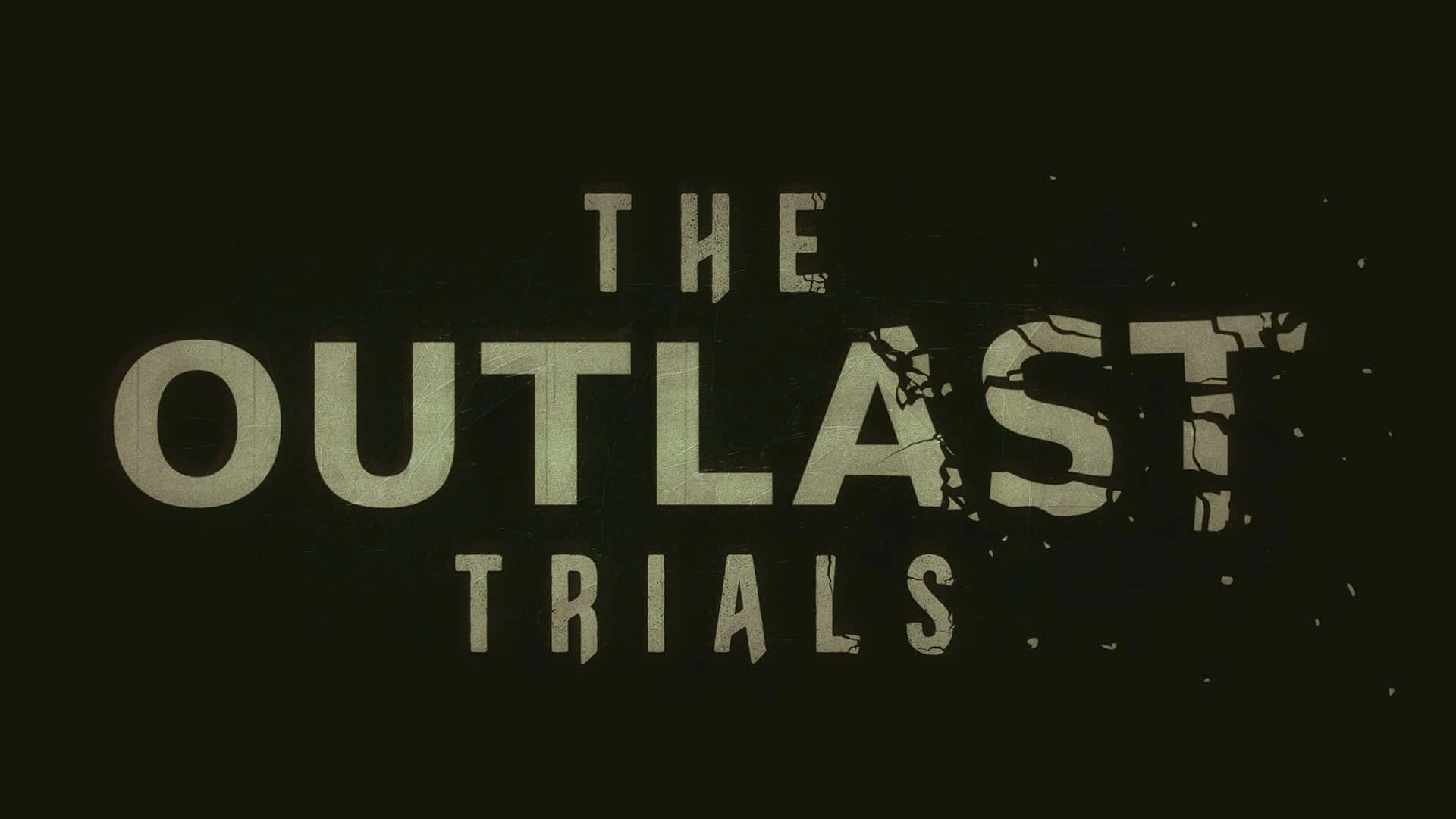 The Outlast Trials, cracked off-white text, dark background, Full HD Desktop Wallpaper