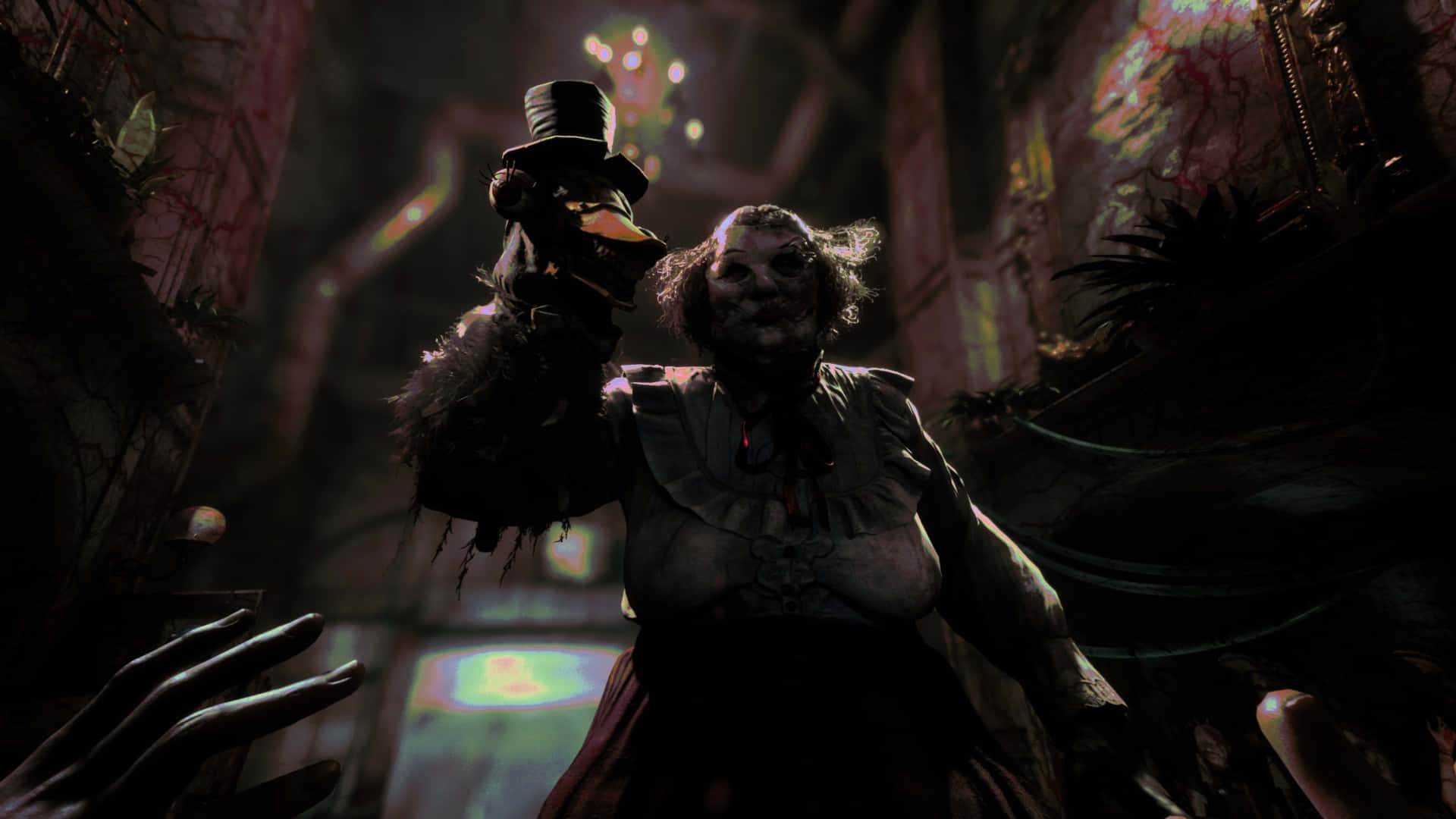 The Outlast Trials, clown, torn top hat, Full HD Desktop Wallpaper