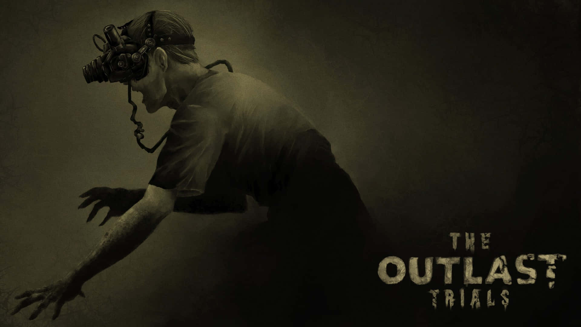 The Outlast Trials, gas mask, dimly lit, Full HD Desktop Wallpaper