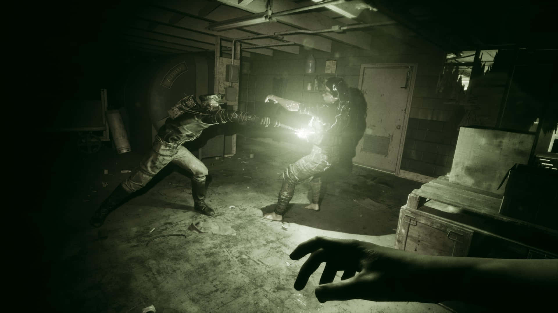 Outlast Trials, tactical gear, glowing zombie, Full HD Desktop Wallpaper