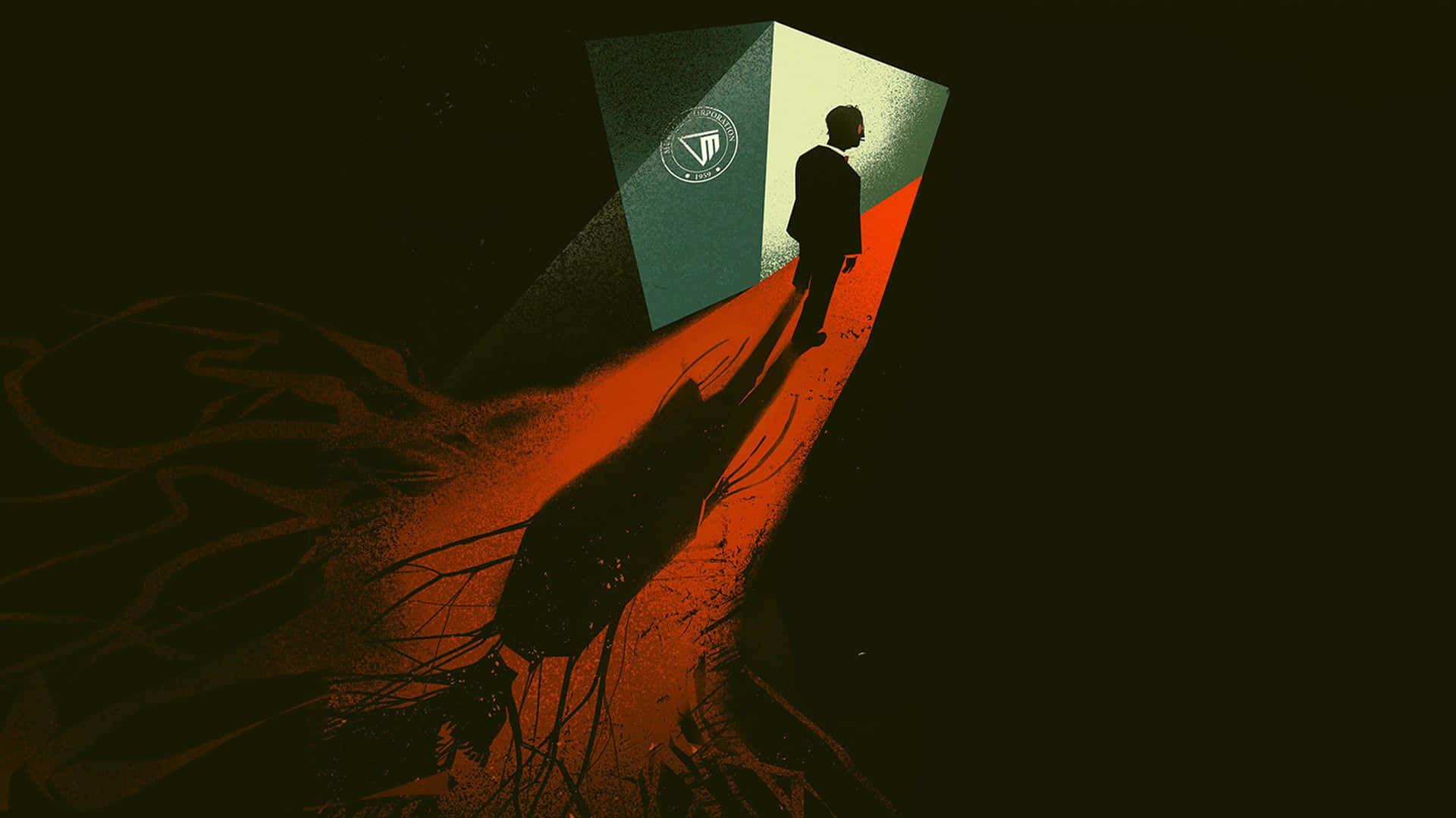 The Outlast Trials, glowing red path, luminous geometric portal, Full HD Desktop Wallpaper