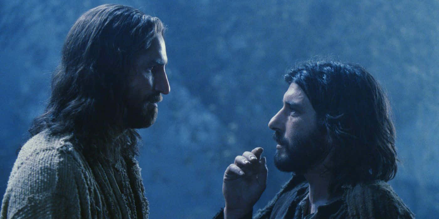 Passion Of Christ, intense dialogue scene, bearded men, HD Desktop Wallpaper