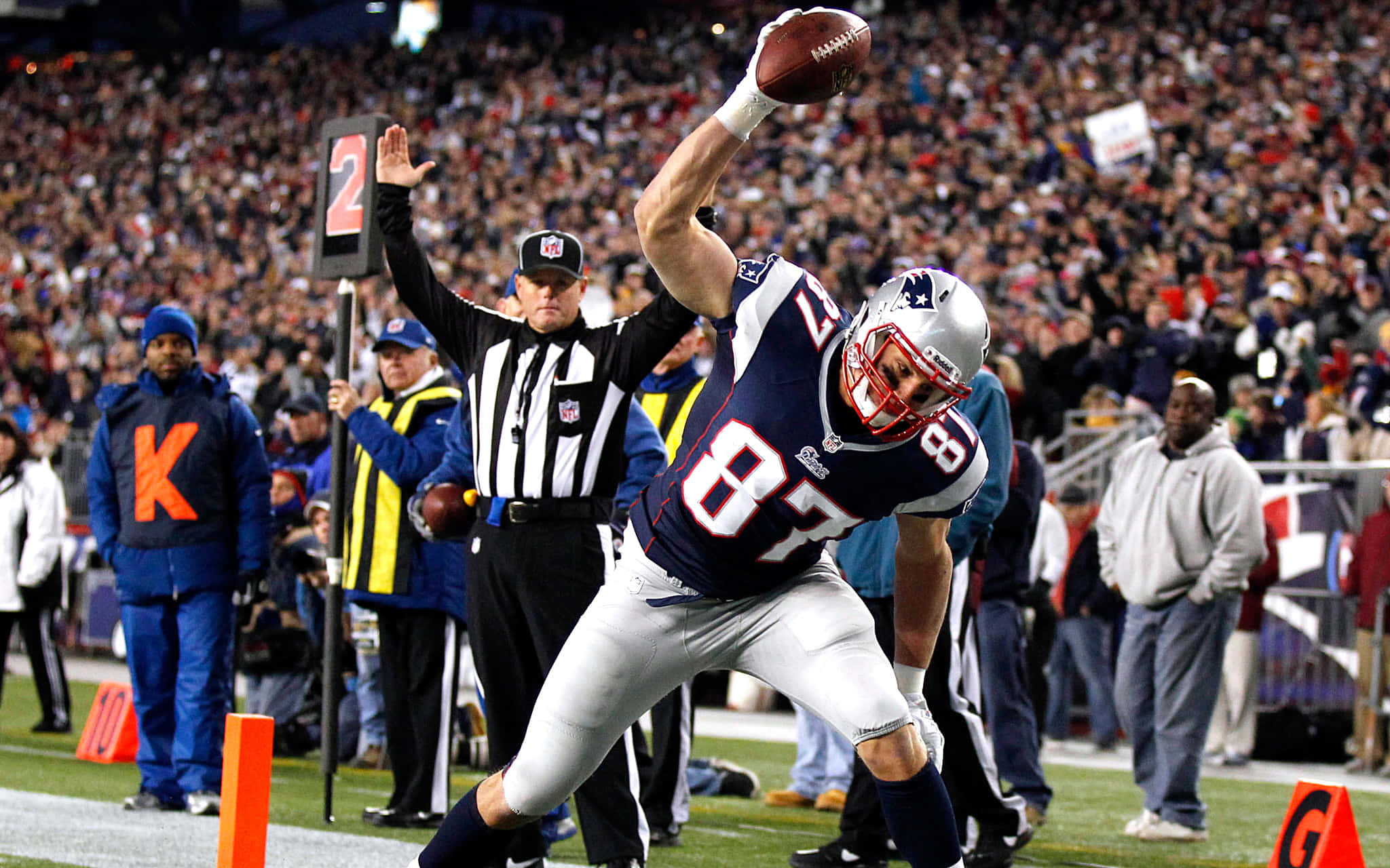 Patriot, blue and silver uniform, nighttime game, Full HD Desktop Wallpaper