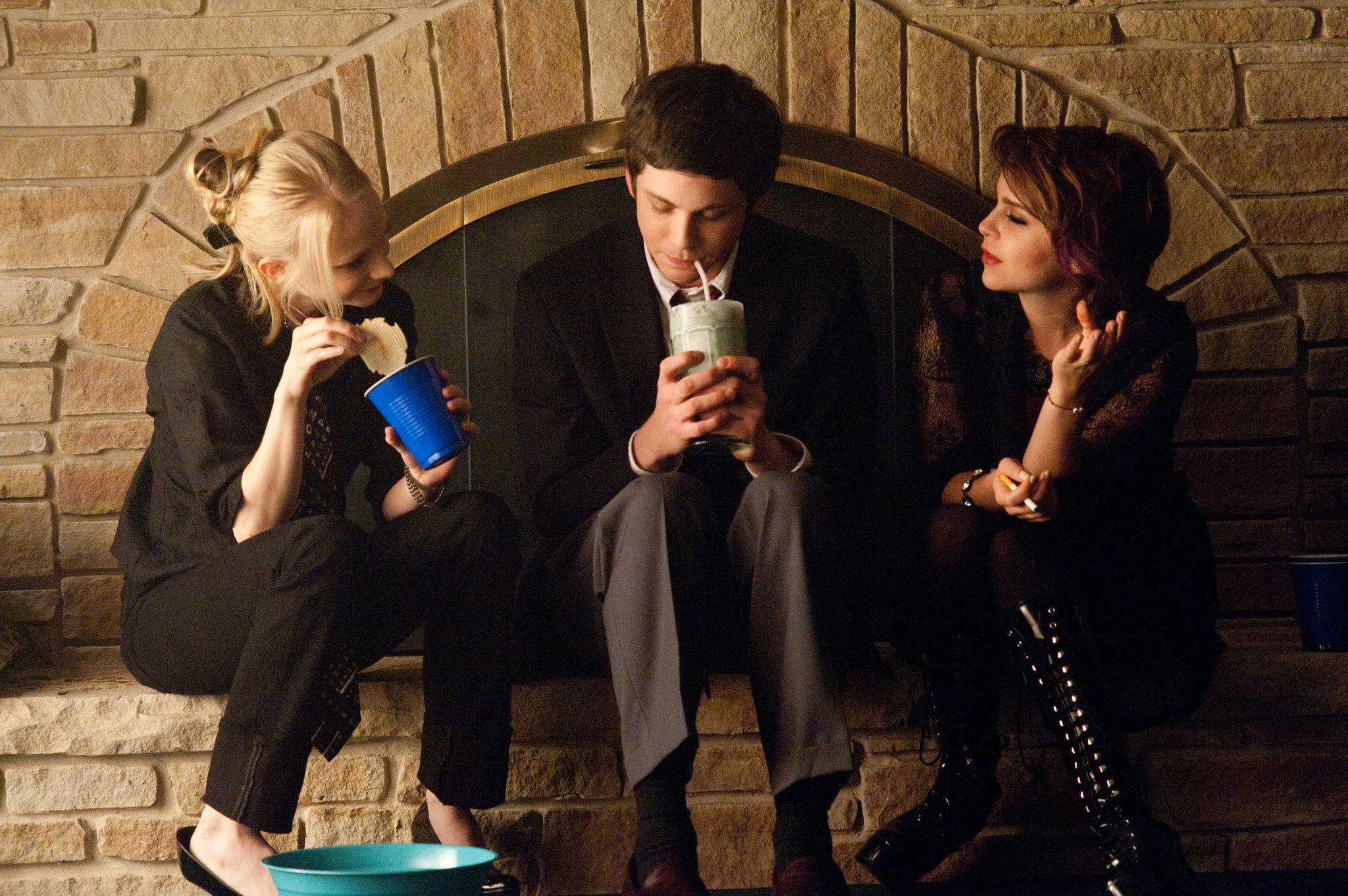 The Perks Of Being A Wallflower, milkshake, stone fireplace hearth, Full HD Desktop Wallpaper