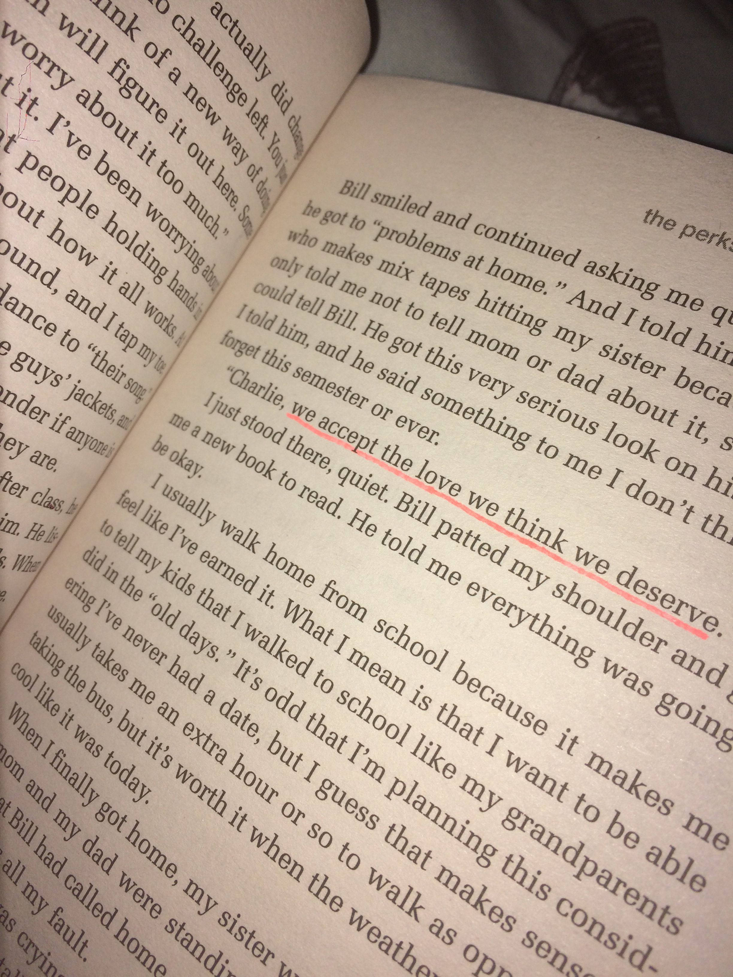The Perks of Being a Wallflower, red ink, cream-colored pages, 2K Phone Wallpaper