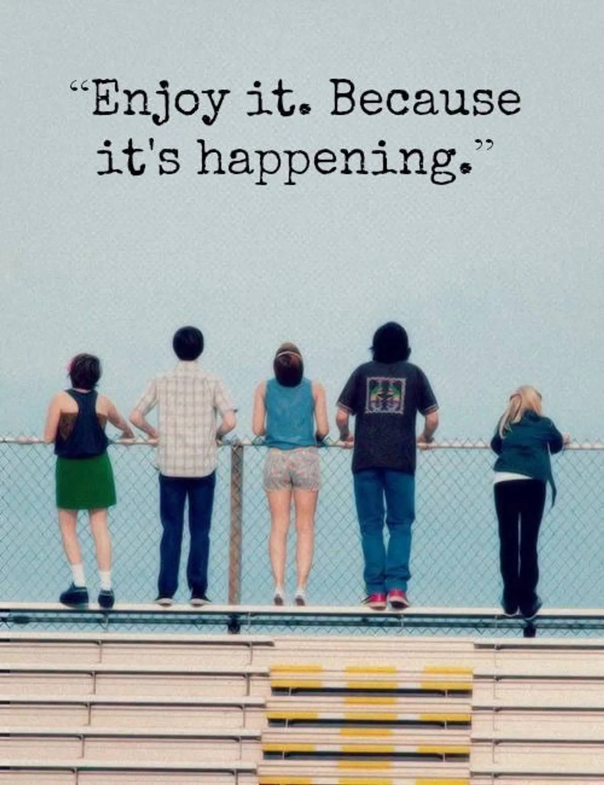 The Perks of Being a Wallflower, bleachers, vast pale sky, HD Phone Wallpaper