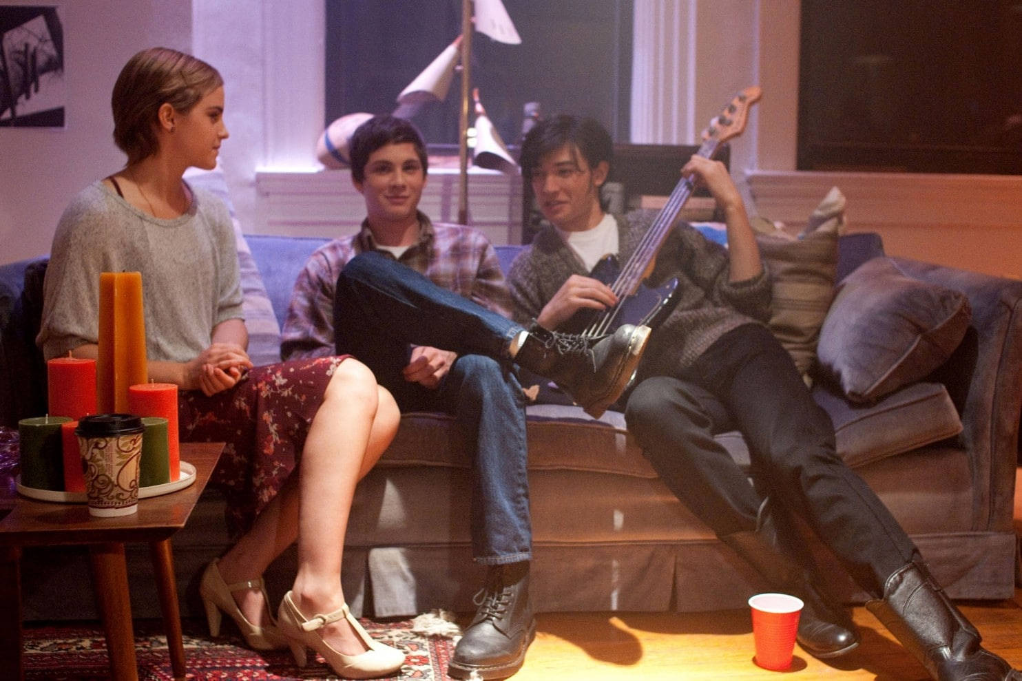 The Perks of Being a Wallflower, candles, bass guitar, HD Desktop Wallpaper