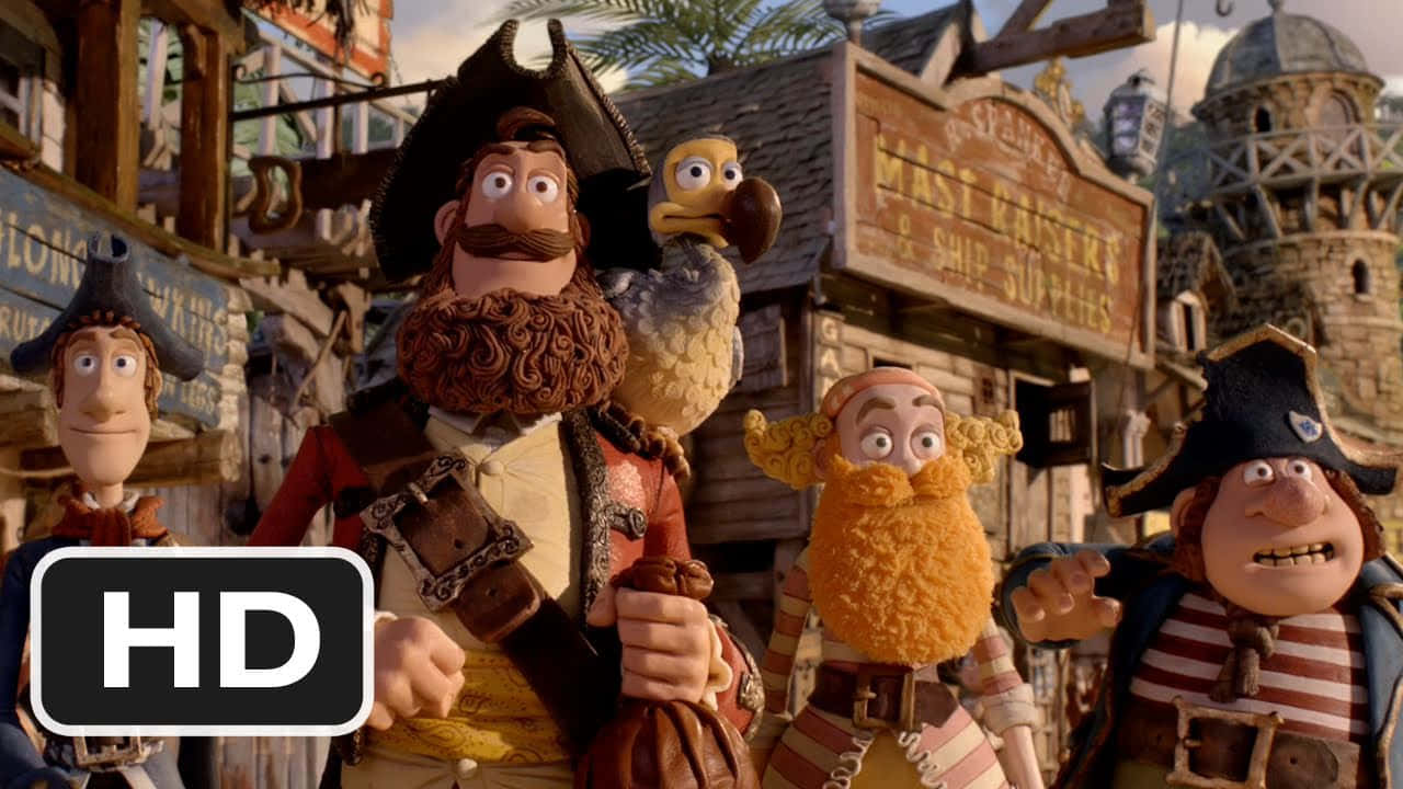 The Pirates Band Of Misfits, animated pirate characters, exaggerated beards, HD Desktop Wallpaper