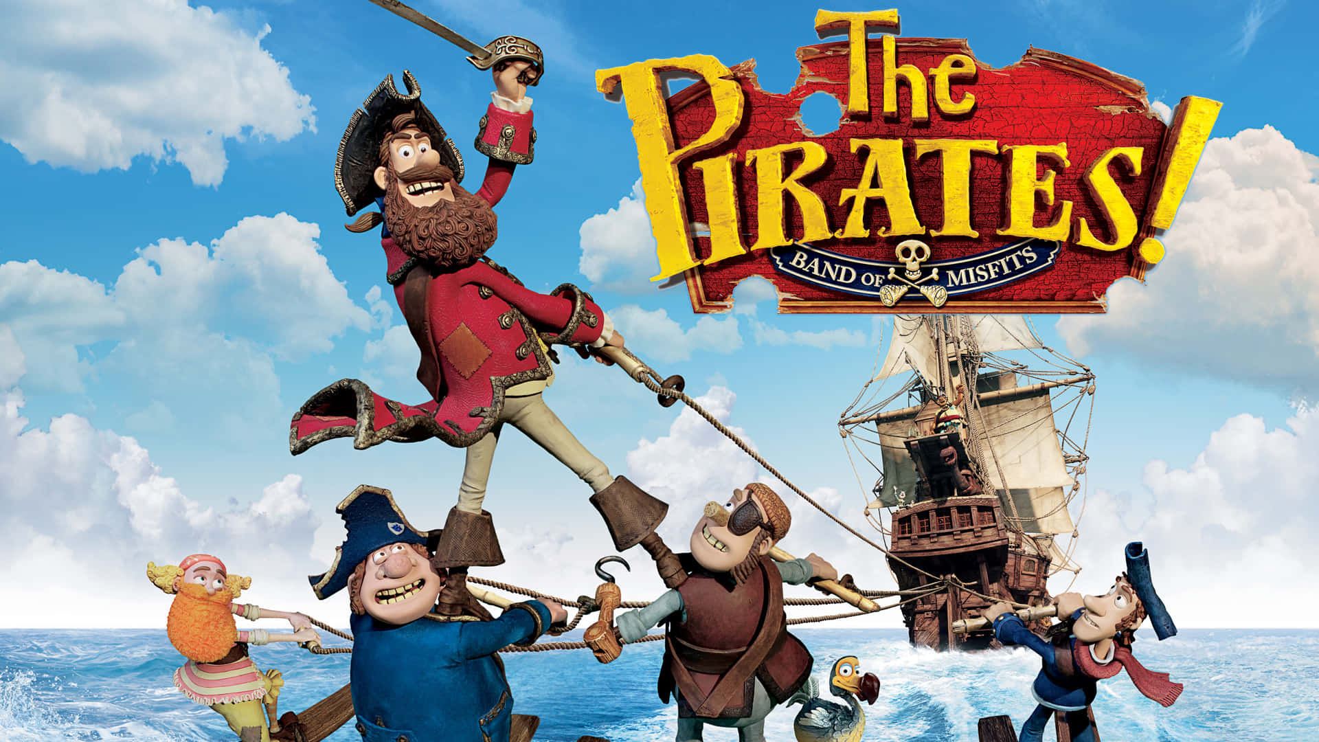 The Pirates Band Of Misfits, ship, bright blue sky, Full HD Desktop Wallpaper