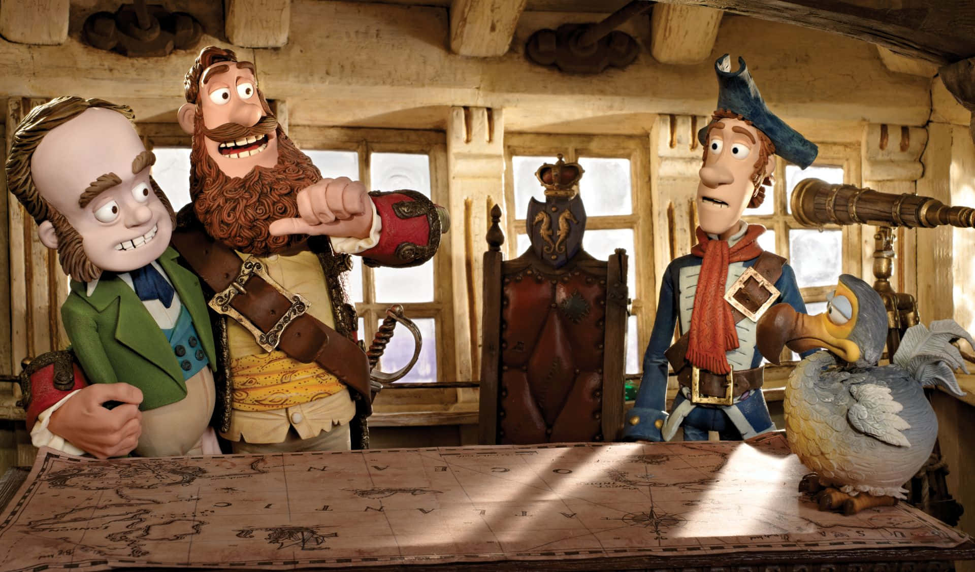 The Pirates Band Of Misfits, treasure map, rustic wooden cabin, Full HD Desktop Wallpaper