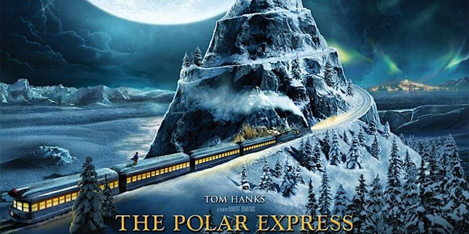 The Polar Express, movie cover, glowing train, SD Desktop Wallpaper
