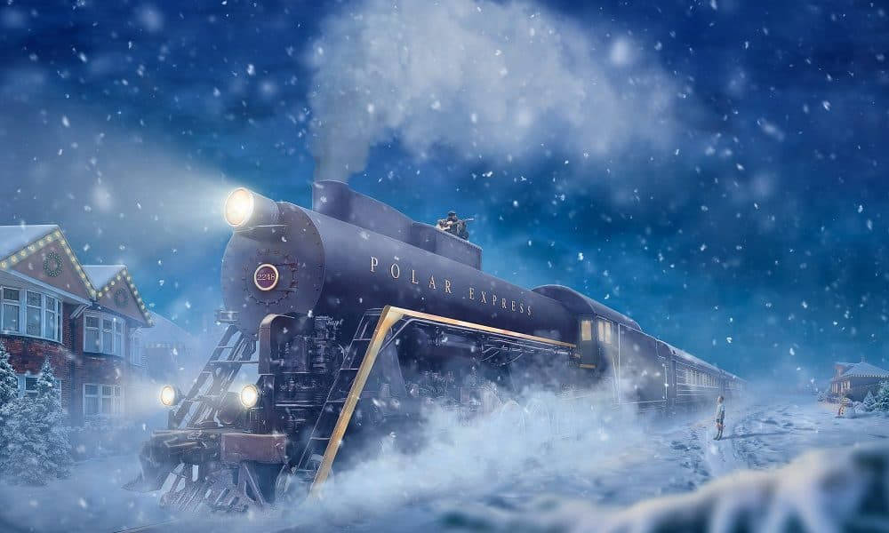 Polar Express, winter night, snowy winter, SD Desktop Wallpaper