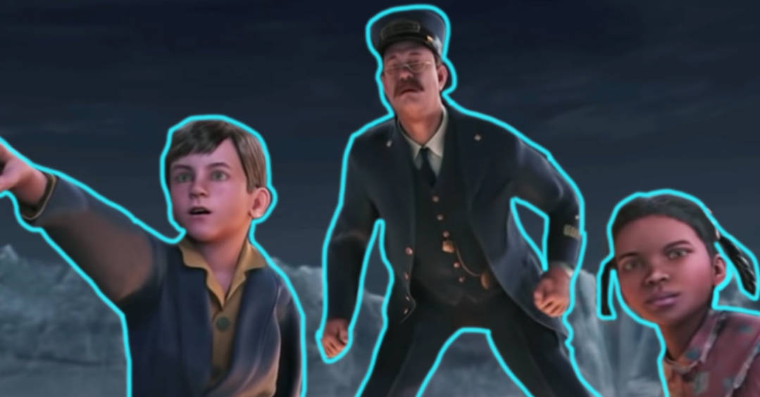 The Polar Express, glowing blue, dark cloudy sky, SD Desktop Wallpaper