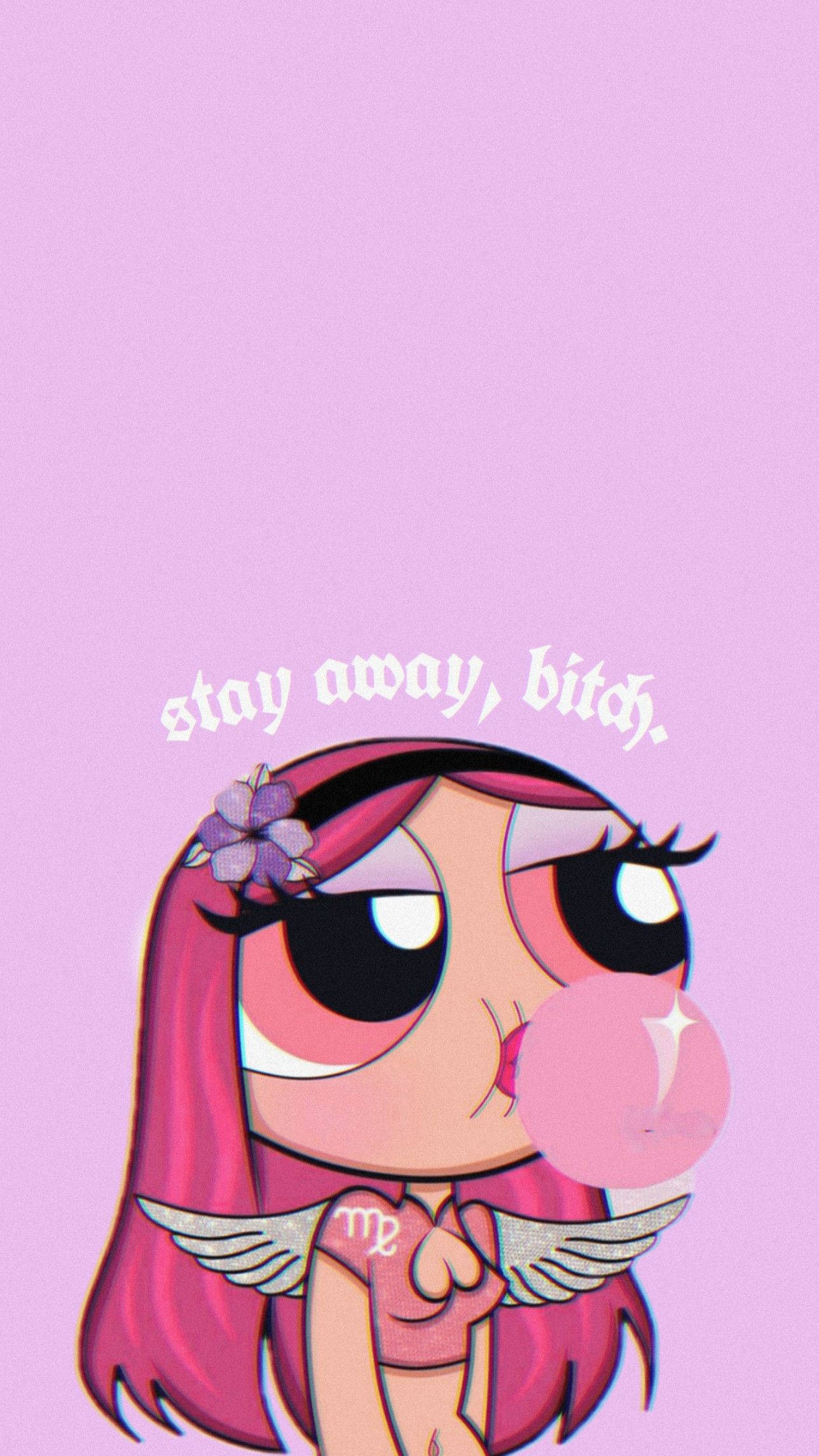 The Powerpuff Girls, pink-haired anime girl, angel wings, Full HD Phone Wallpaper
