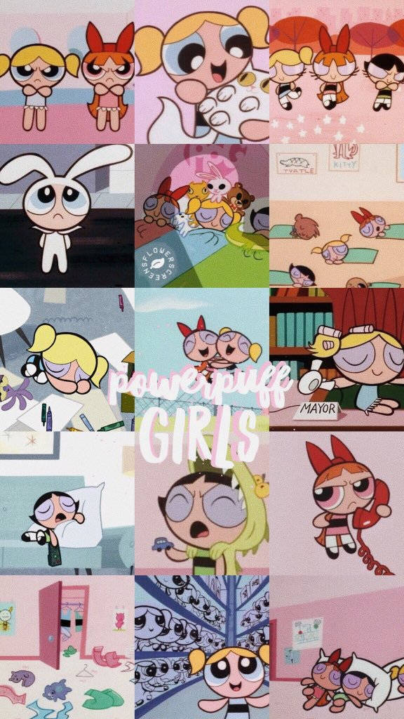 The Powerpuff Girls, cute collage, trio, SD Phone Wallpaper