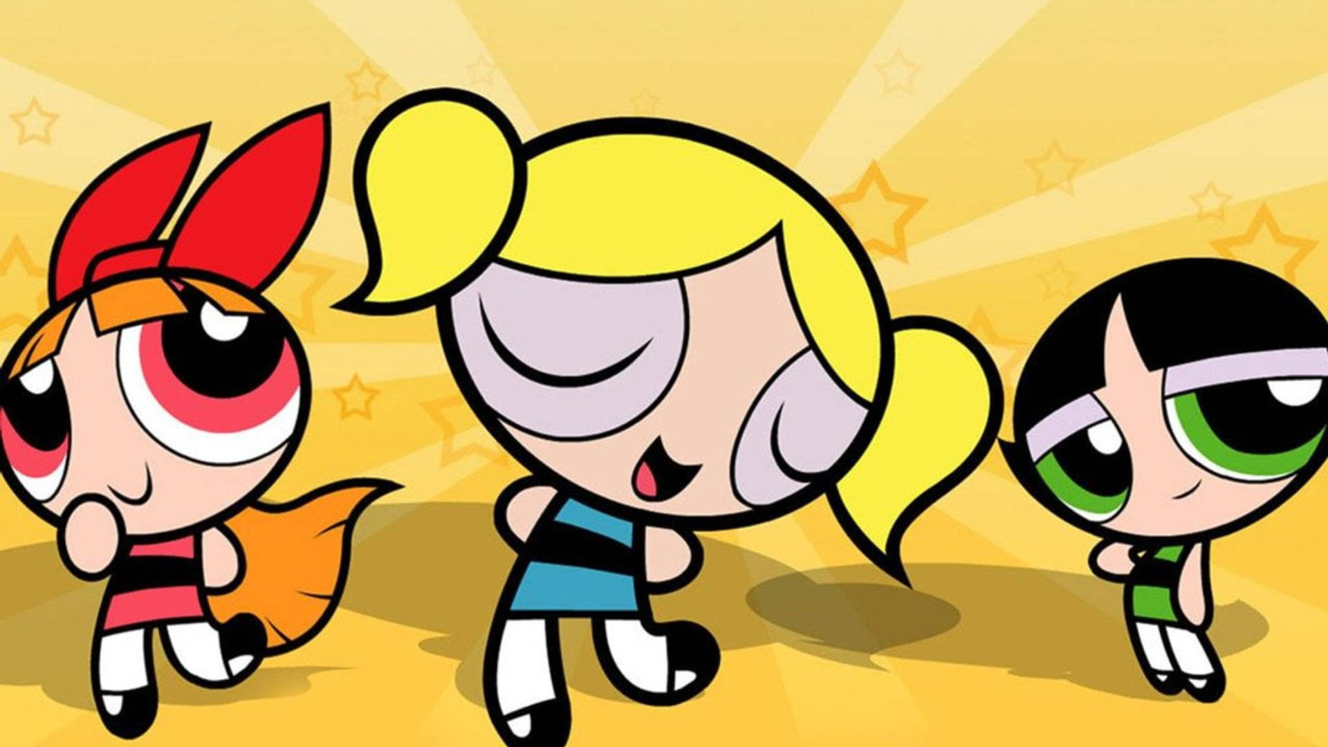 Powerpuff Girls, cartoon girls, oversized eyes, Full HD Desktop Wallpaper