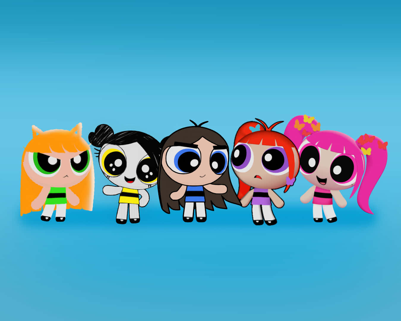 Powerpuff Girls, animated characters, colorful hair, HD Desktop Wallpaper