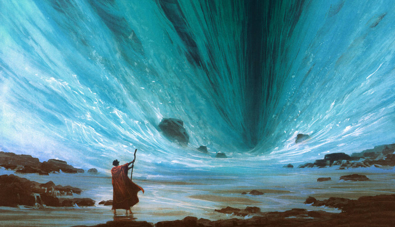 The Prince Of Egypt, robed figure, rocky shore, HD Desktop Wallpaper