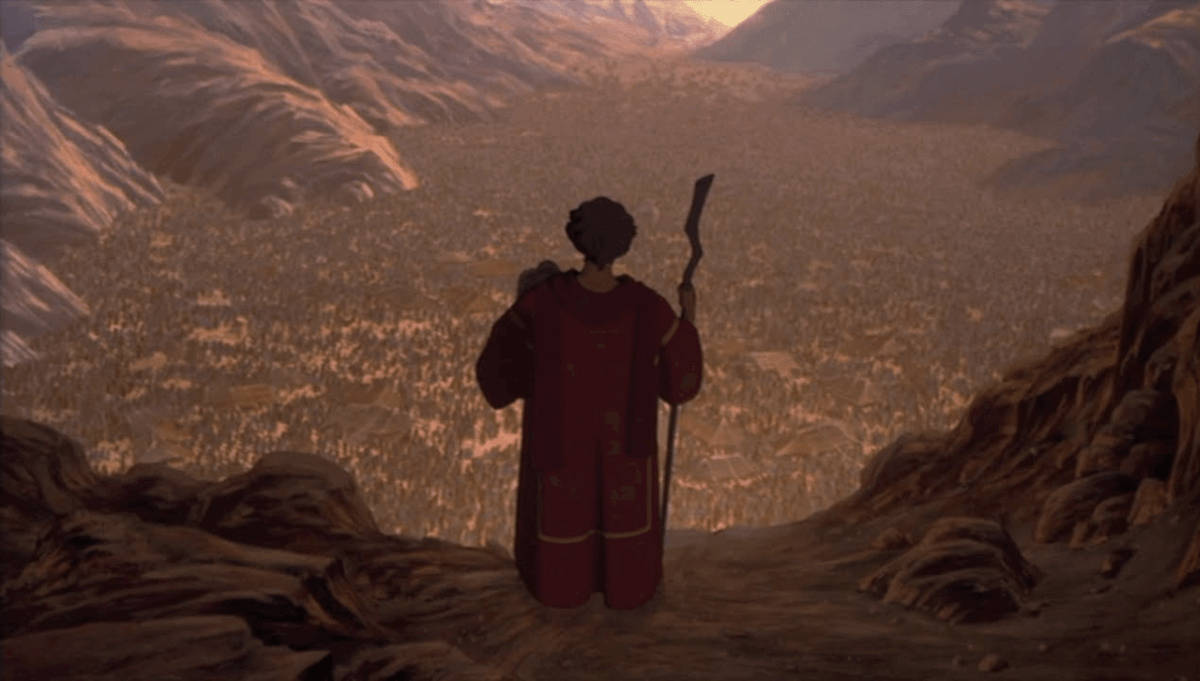 Prince of Egypt, red robe, rocky cliff, SD Desktop Wallpaper