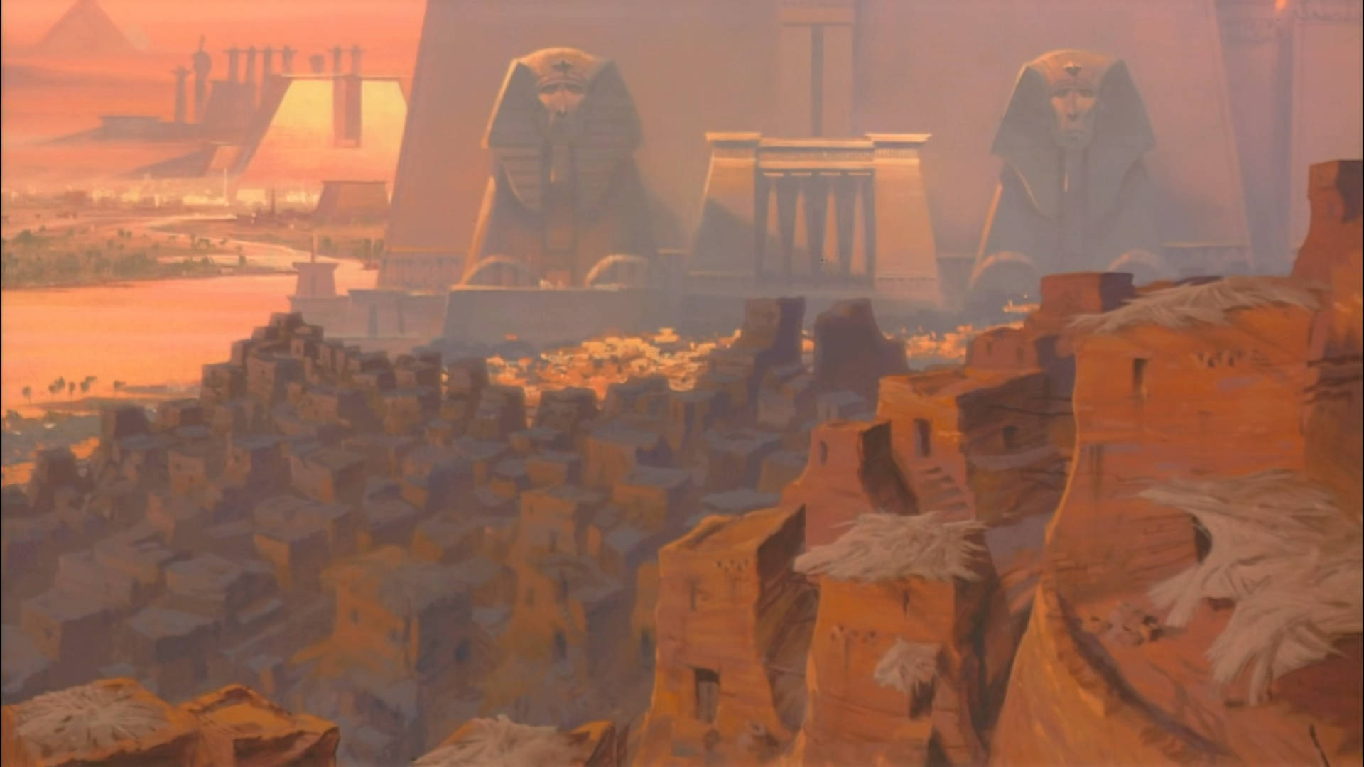 The Prince Of Egypt, sphinxes, desert city, Full HD Desktop Wallpaper