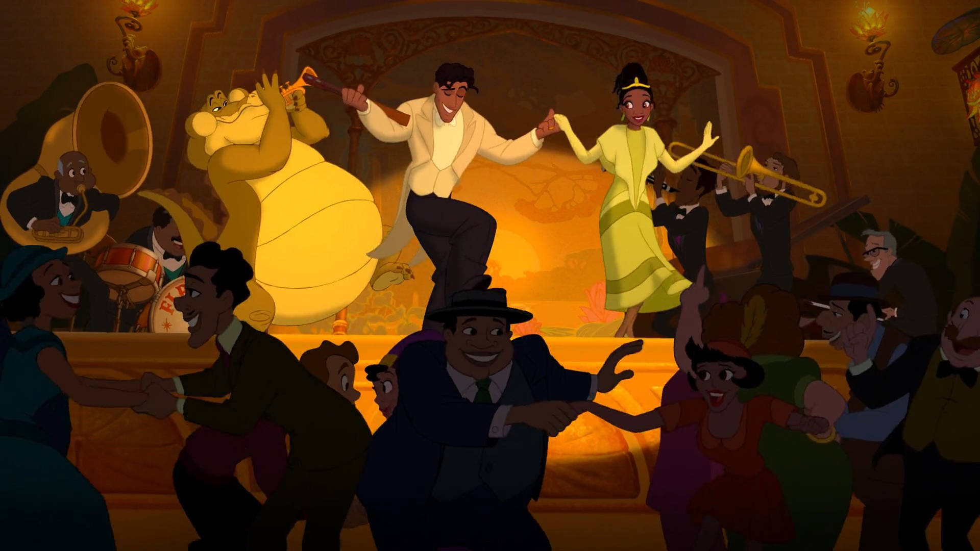 The Princess And The Frog, dancing, animated scene, Full HD Desktop Wallpaper