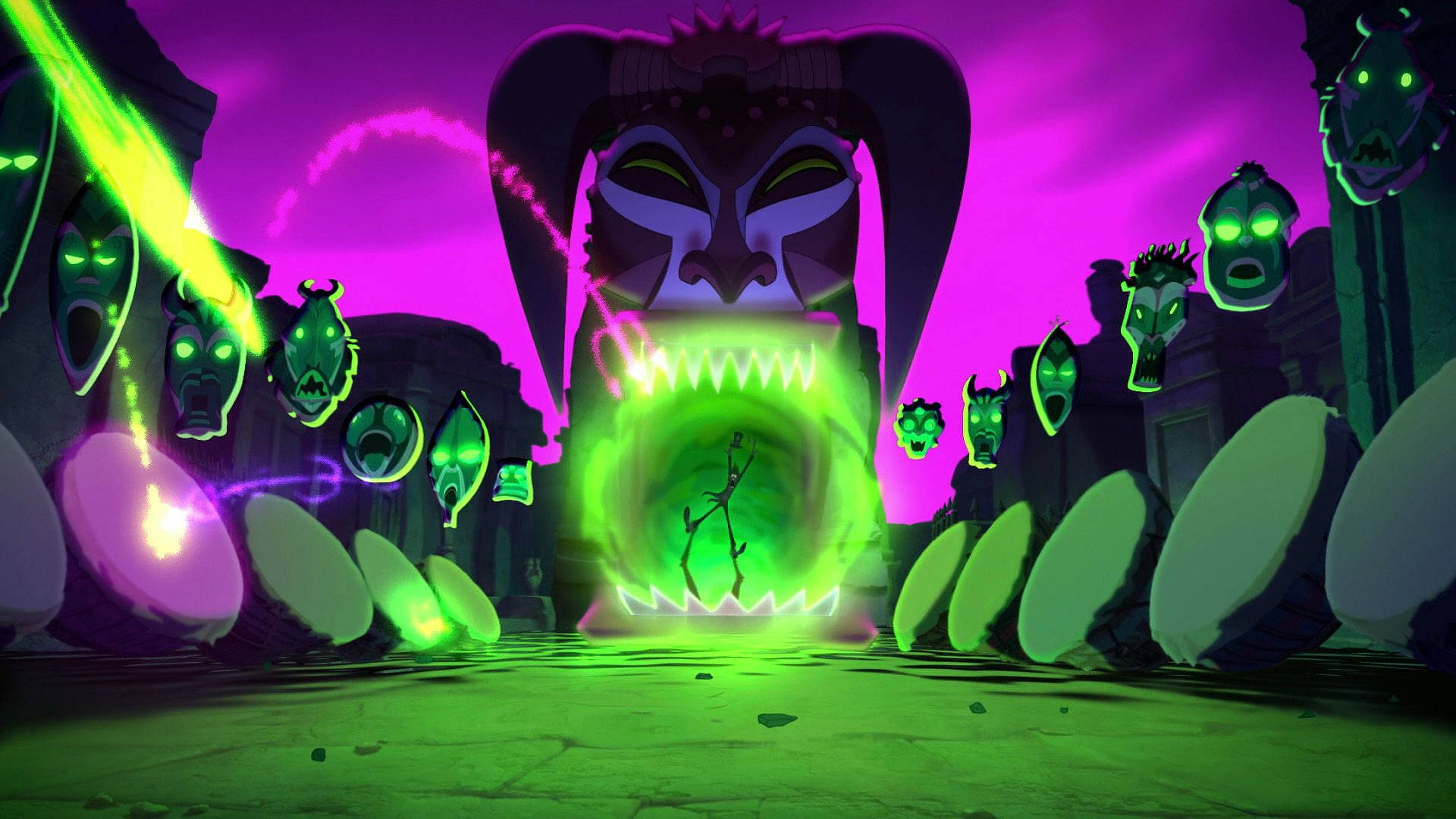 The Princess And The Frog, spirit world, glowing green portal, Full HD Desktop Wallpaper