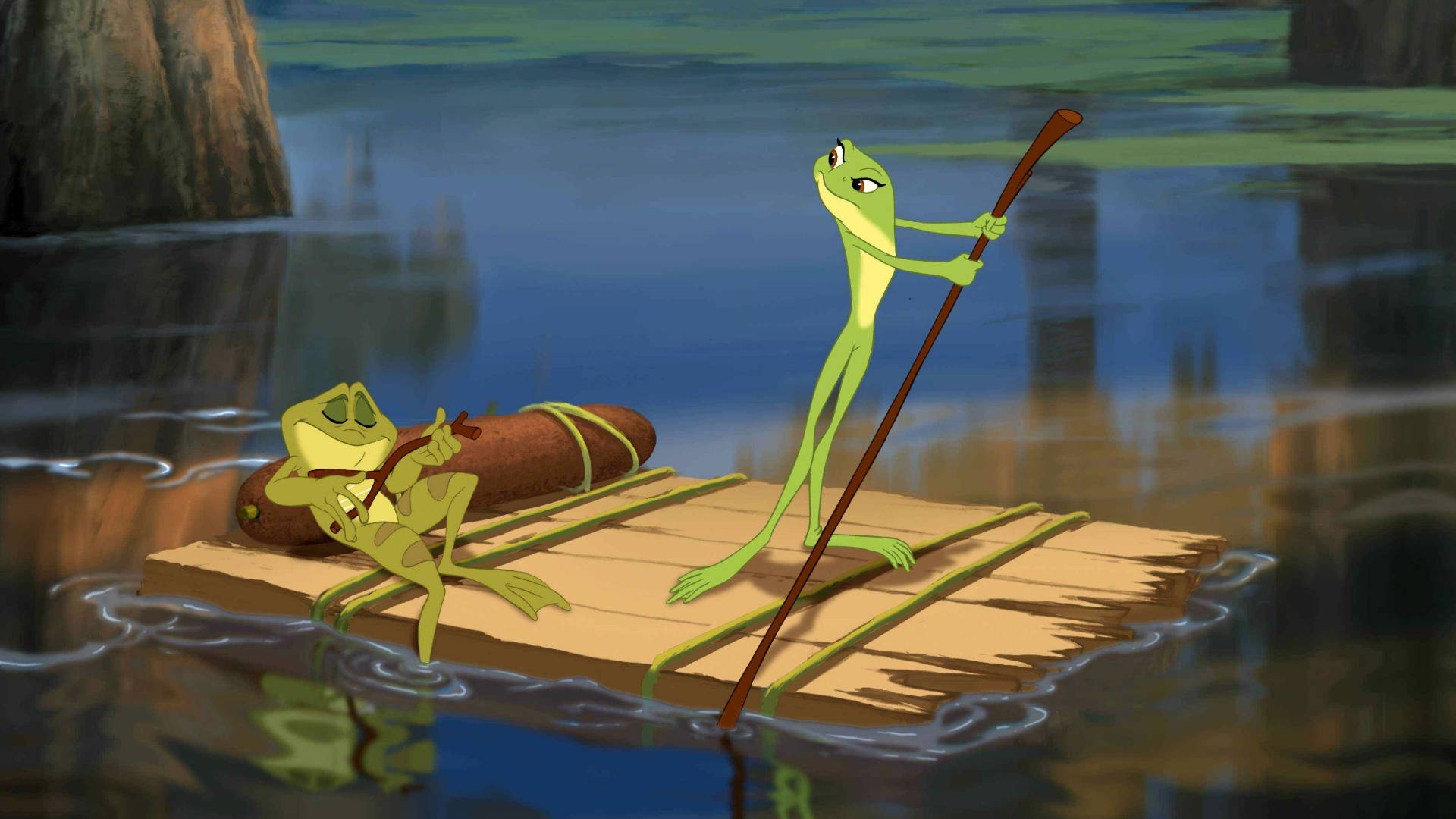 The Princess And The Frog, make-shift boat, wooden raft, Full HD Desktop Wallpaper