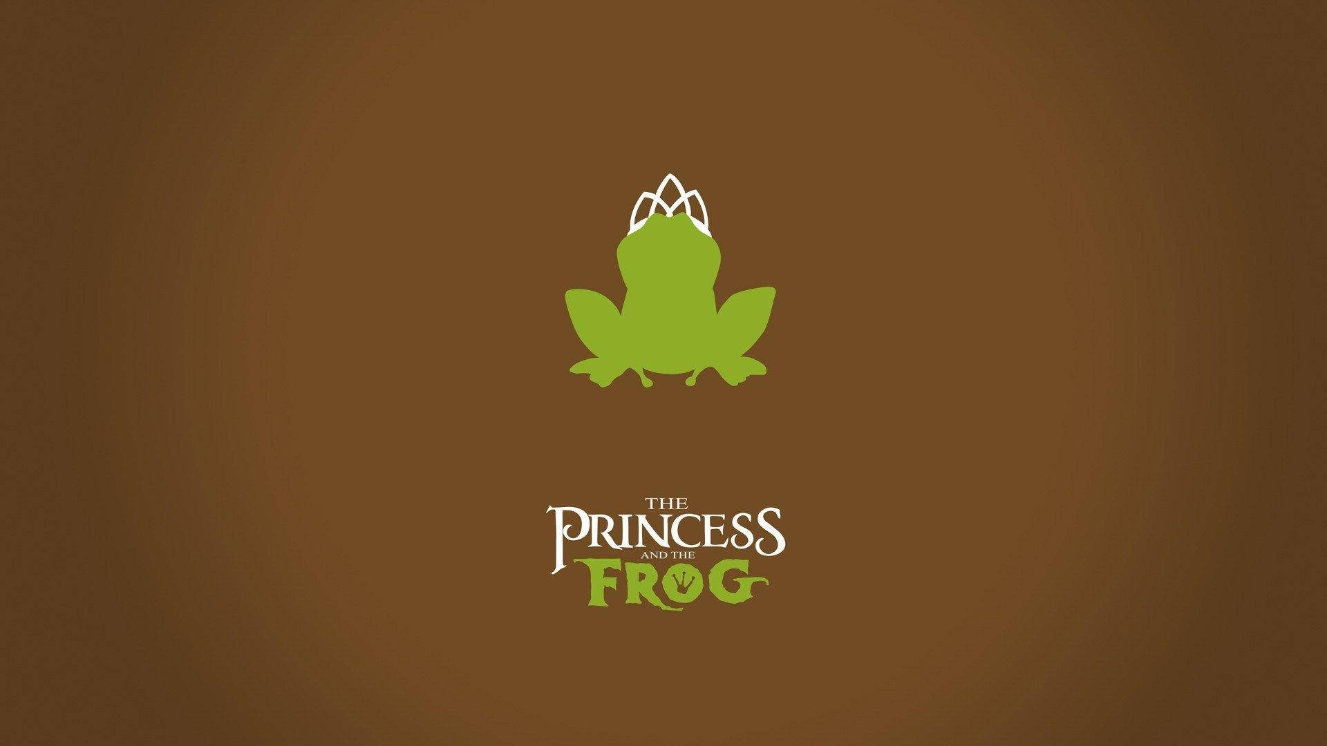 The Princess And The Frog, green frog silhouette, white crown, Full HD Desktop Wallpaper