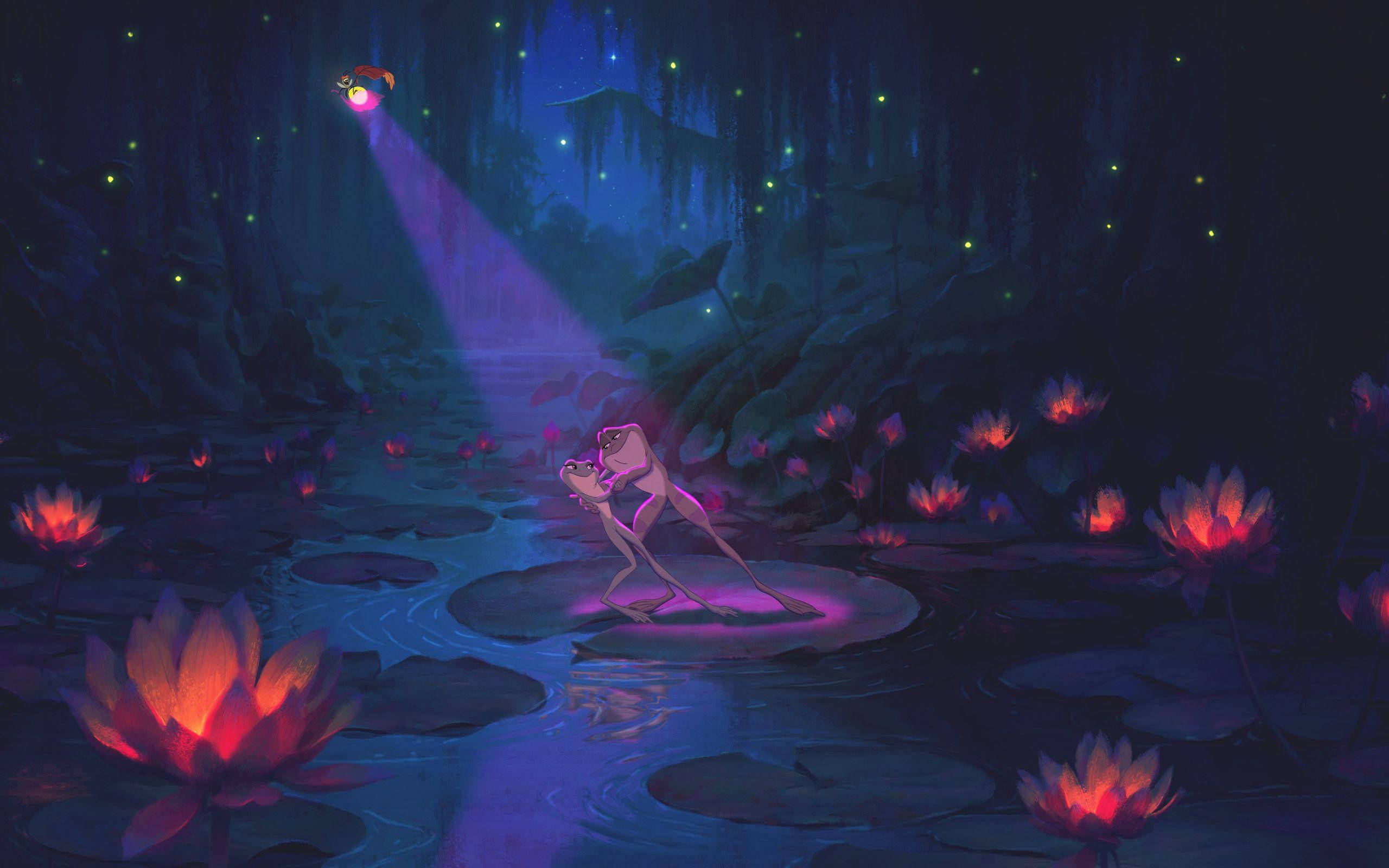 The Princess And The Frog, frog, lily pad, 2K Desktop Wallpaper