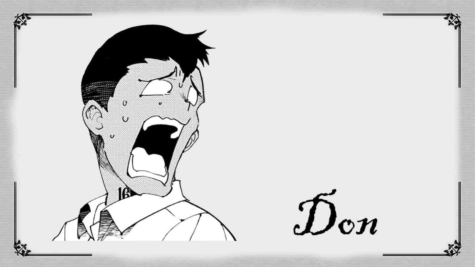 The Promised Neverland, Don, black and white, HD Desktop Wallpaper