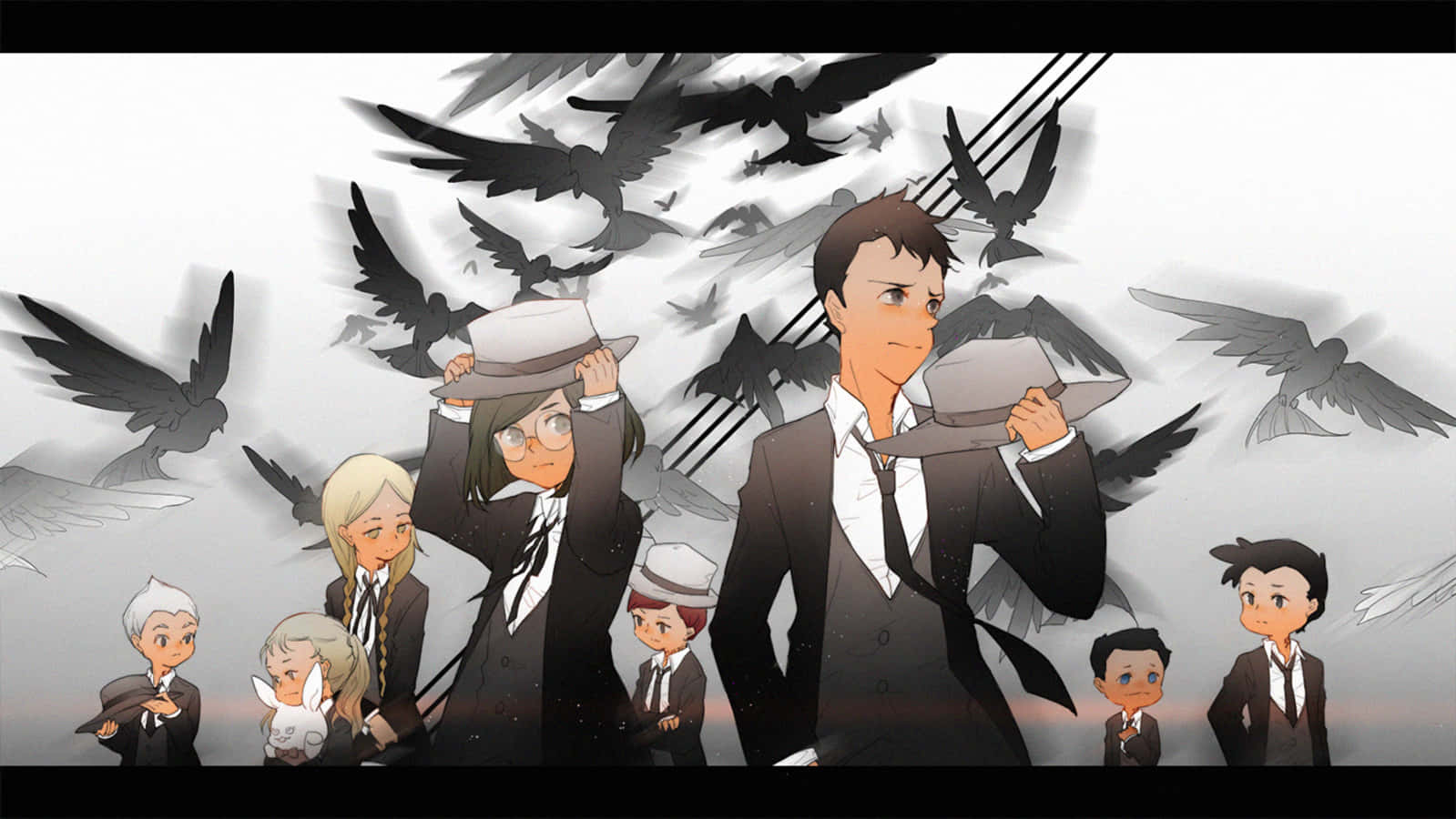 The Promised Neverland, Don, black birds, HD Desktop Wallpaper