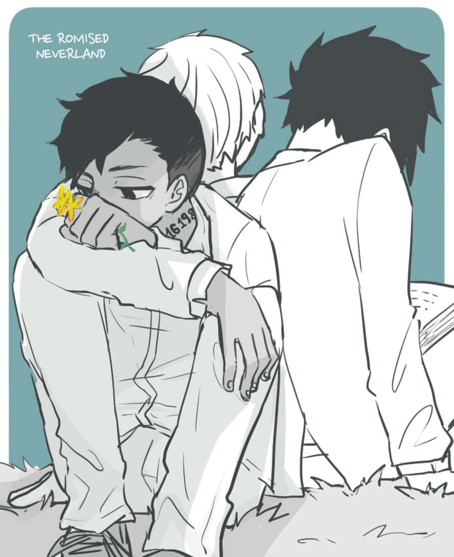 The Promised Neverland, Don, monochrome, SD Phone Wallpaper