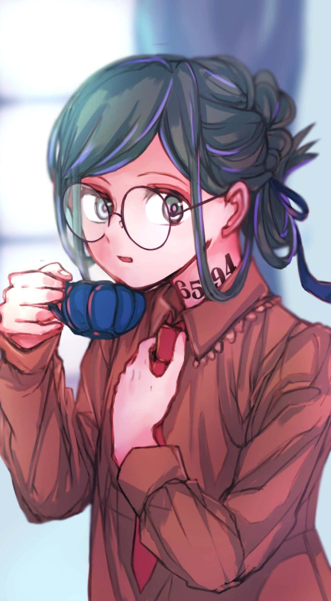 The Promised Neverland, Gilda, teal hair, Full HD Phone Wallpaper