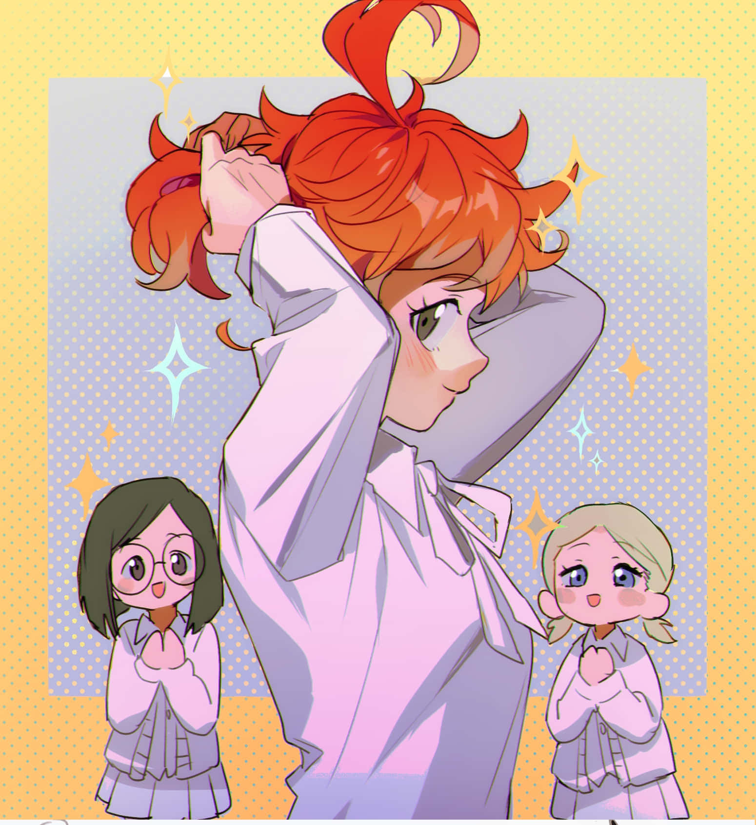 The Promised Neverland, Gilda, fiery red hair, HD Phone Wallpaper