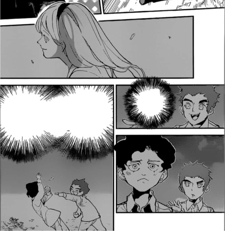 The Promised Neverland, Lucas, black and white manga panels, SD Phone Wallpaper