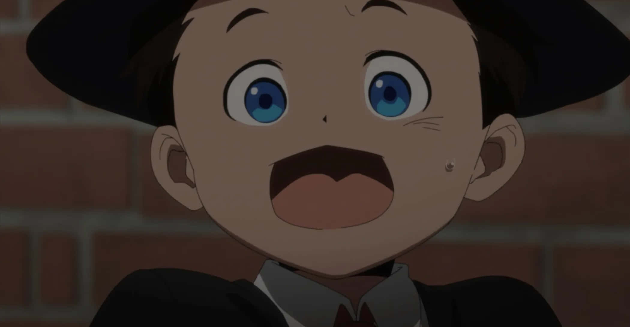 The Promised Neverland Phil, blue eyes, black hat, Full HD Desktop Wallpaper
