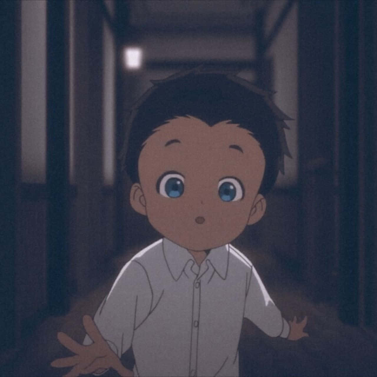 The Promised Neverland, Phil, wide blue eyes, HD Desktop Wallpaper