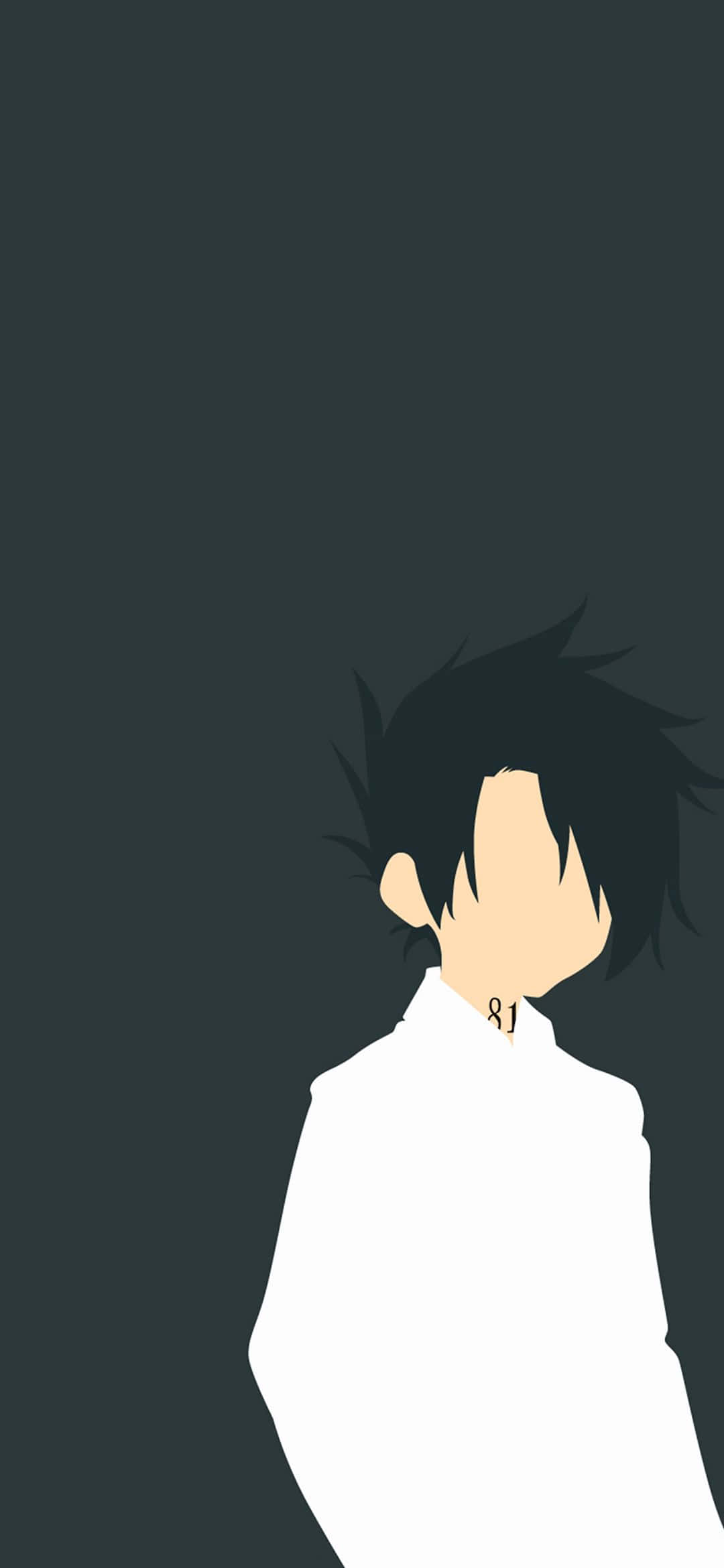 The Promised Neverland Ray, minimal anime character, black hair, Full HD Phone Wallpaper