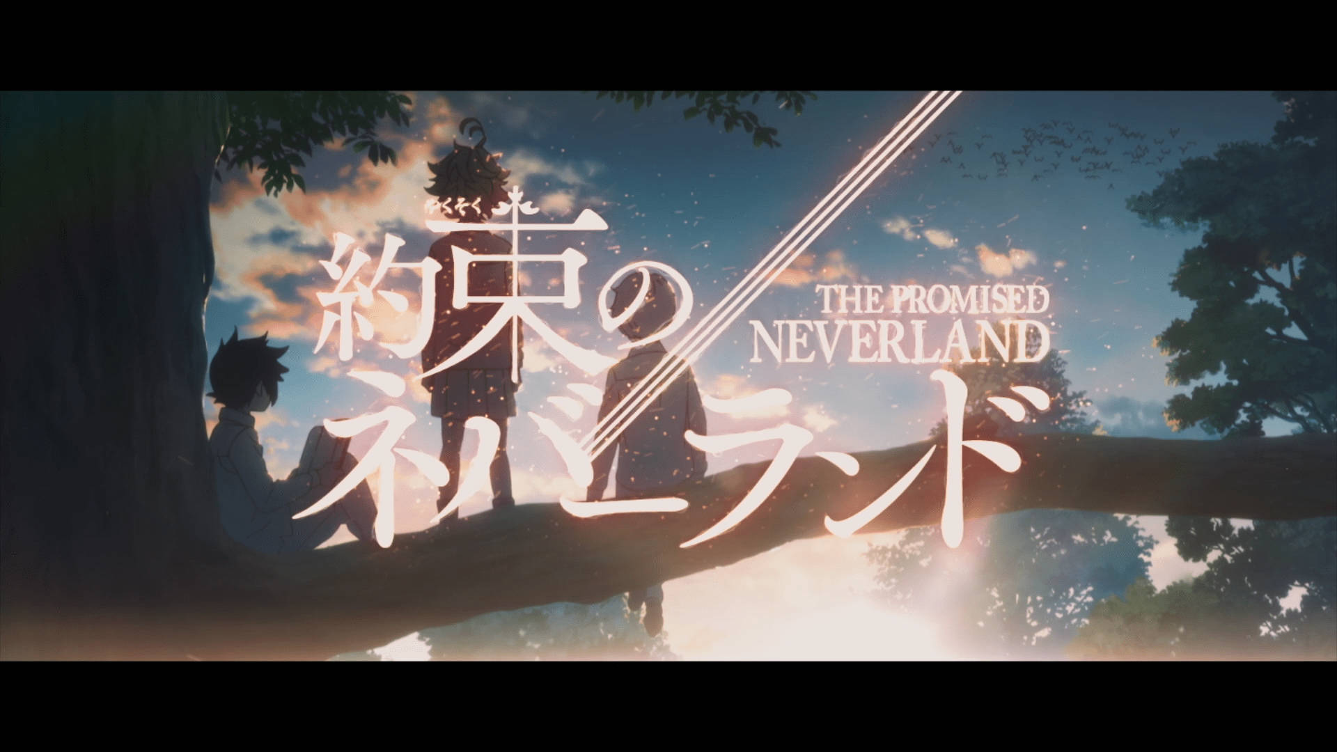 The Promised Neverland 2019, anime characters, tree branch, Full HD Desktop Wallpaper