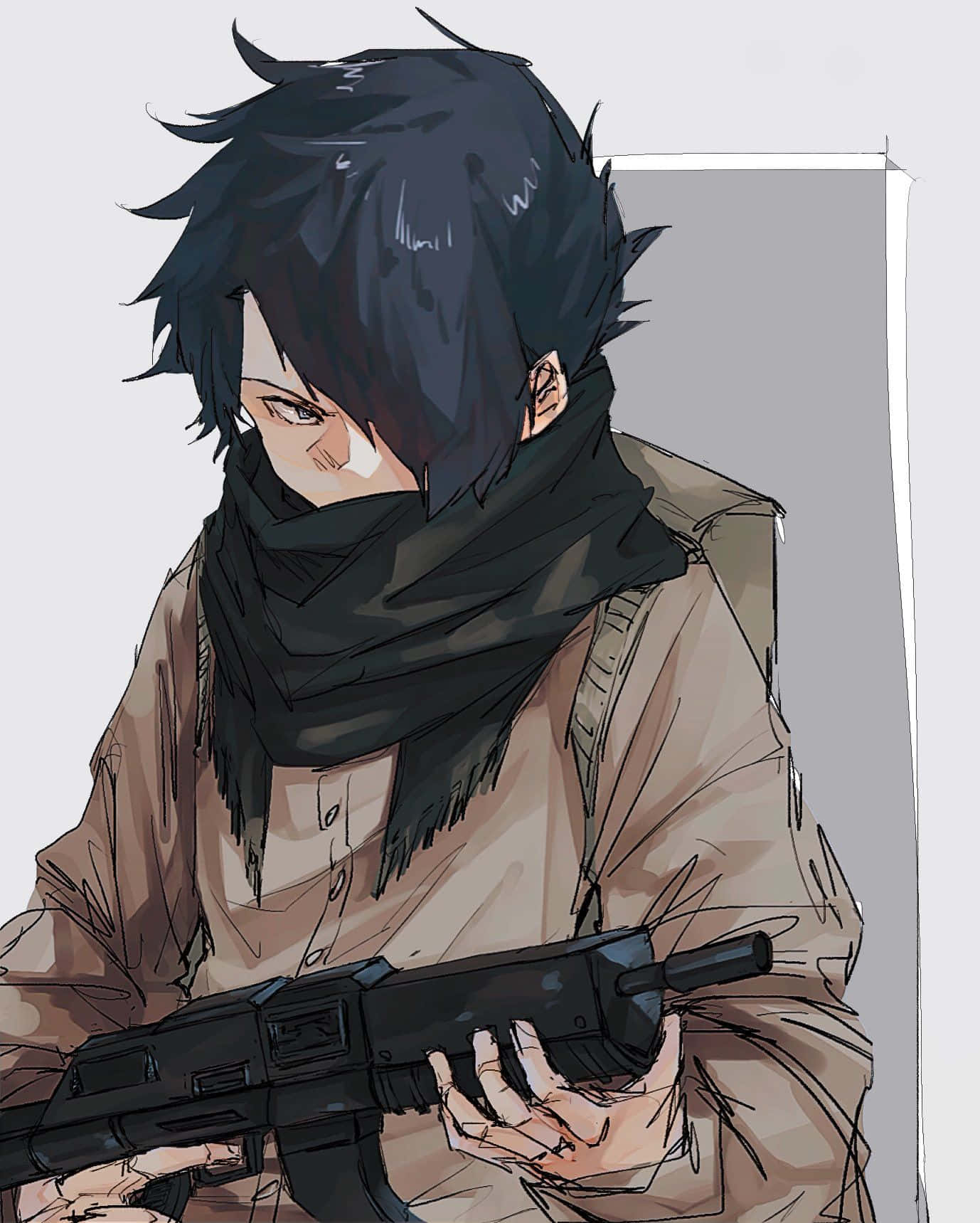 The Promised Neverland, Ray, black rifle, HD Phone Wallpaper