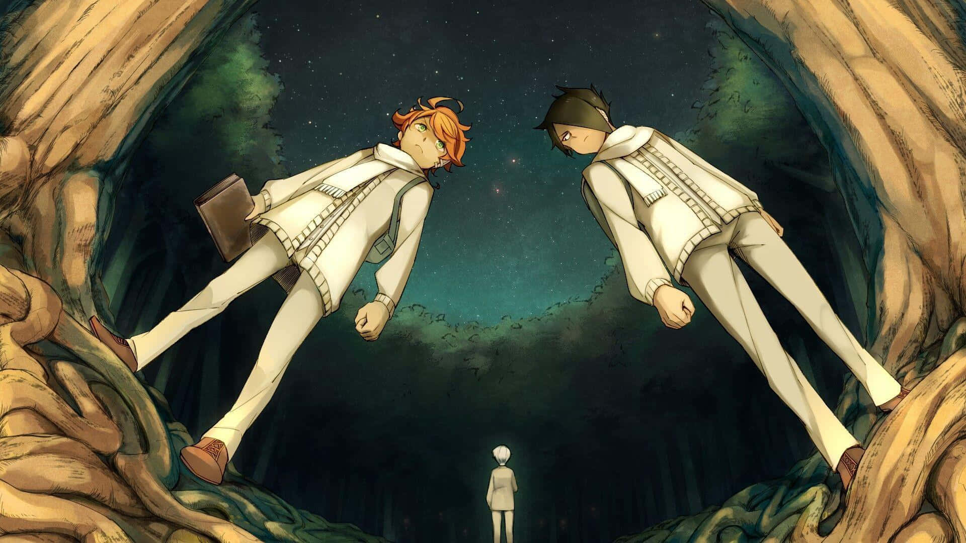 The Promised Neverland, Ray, white uniforms, Full HD Desktop Wallpaper
