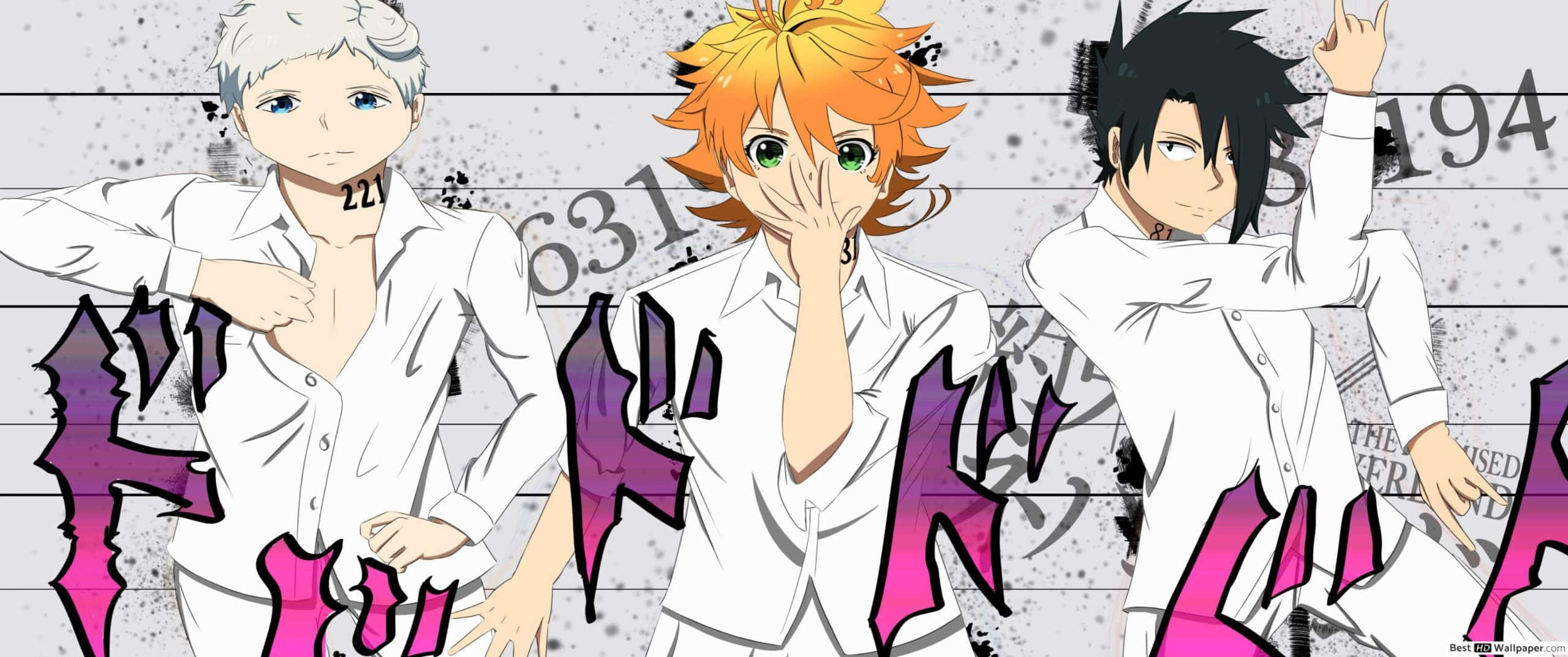 Ray, The Promised Neverland, white shirts, 2K Desktop Wallpaper