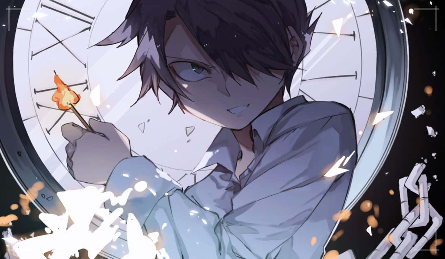 Ray, The Promised Neverland, shattered clock face, HD Desktop Wallpaper