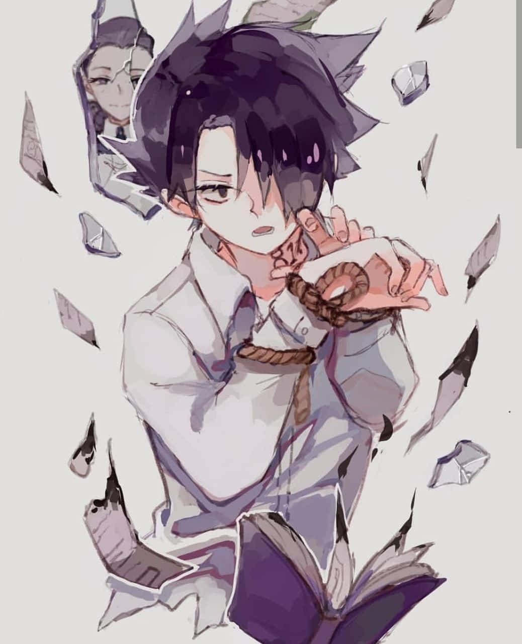 Ray, The Promised Neverland, dark hair, HD Phone Wallpaper